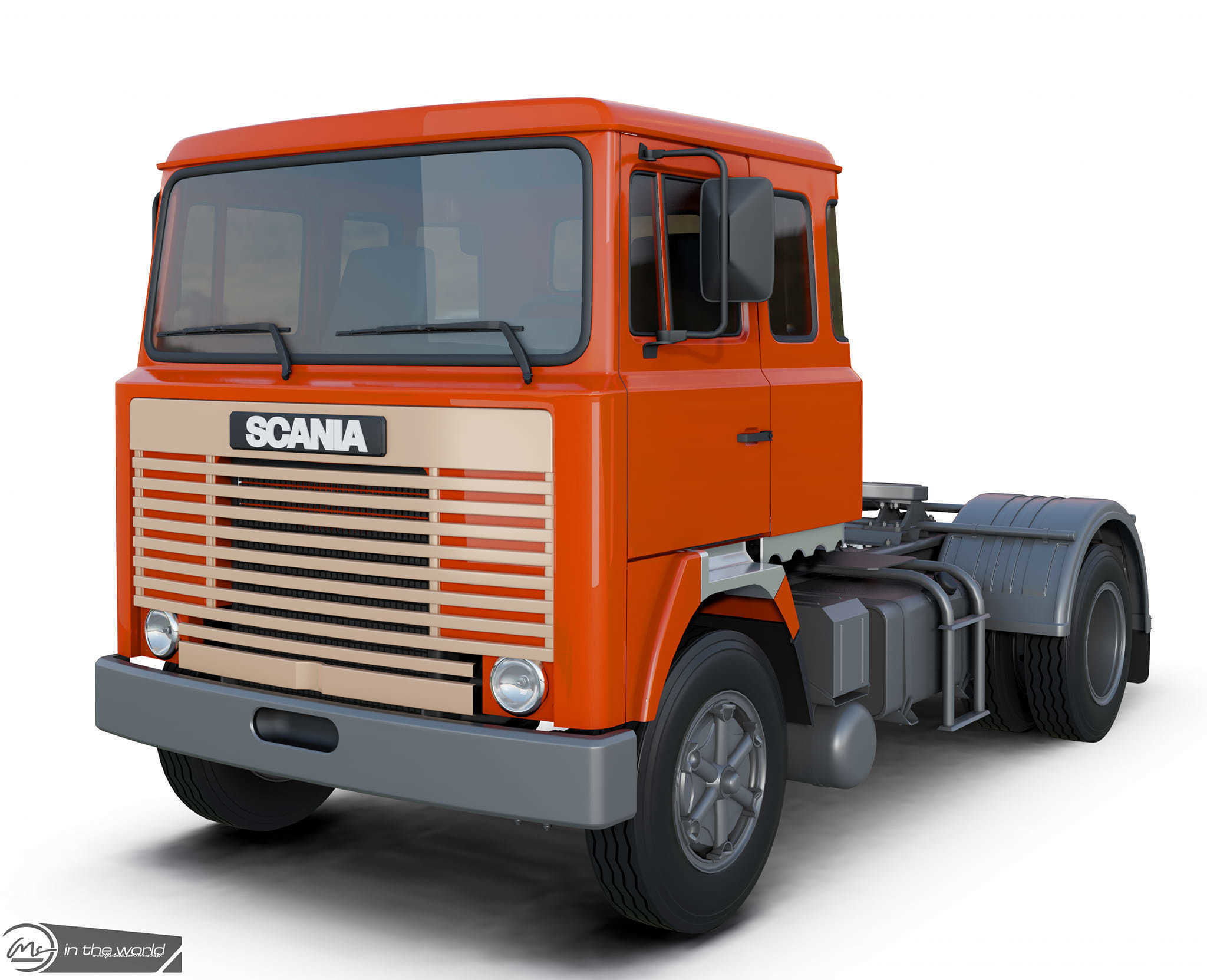 Pack 50 complete trucks Low-poly 3D model_46