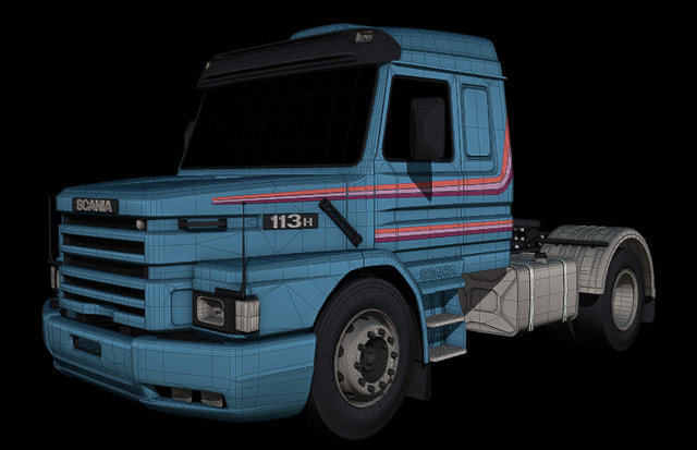 Pack 50 complete trucks Low-poly 3D model_22