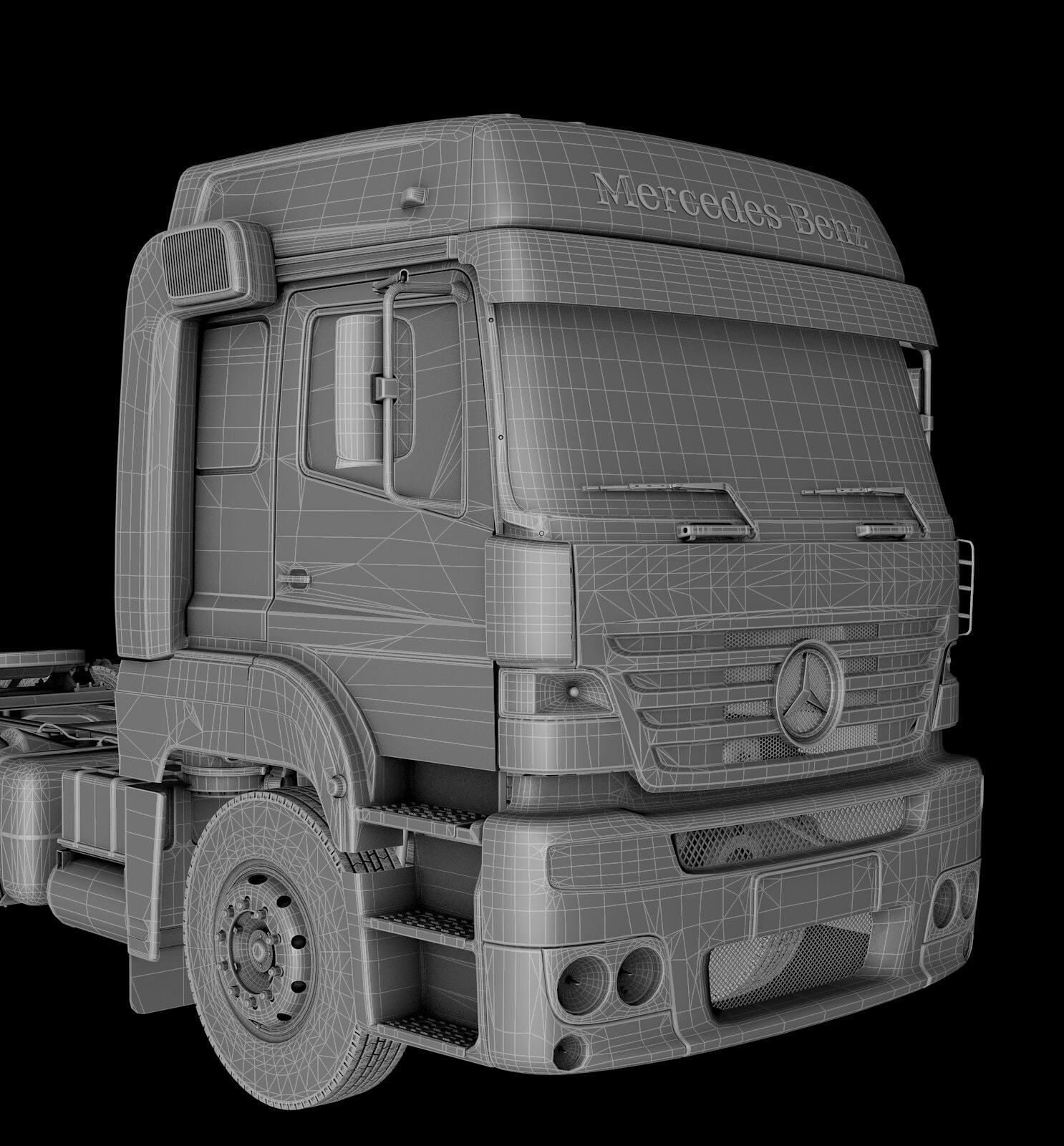 Pack 50 complete trucks Low-poly 3D model_26
