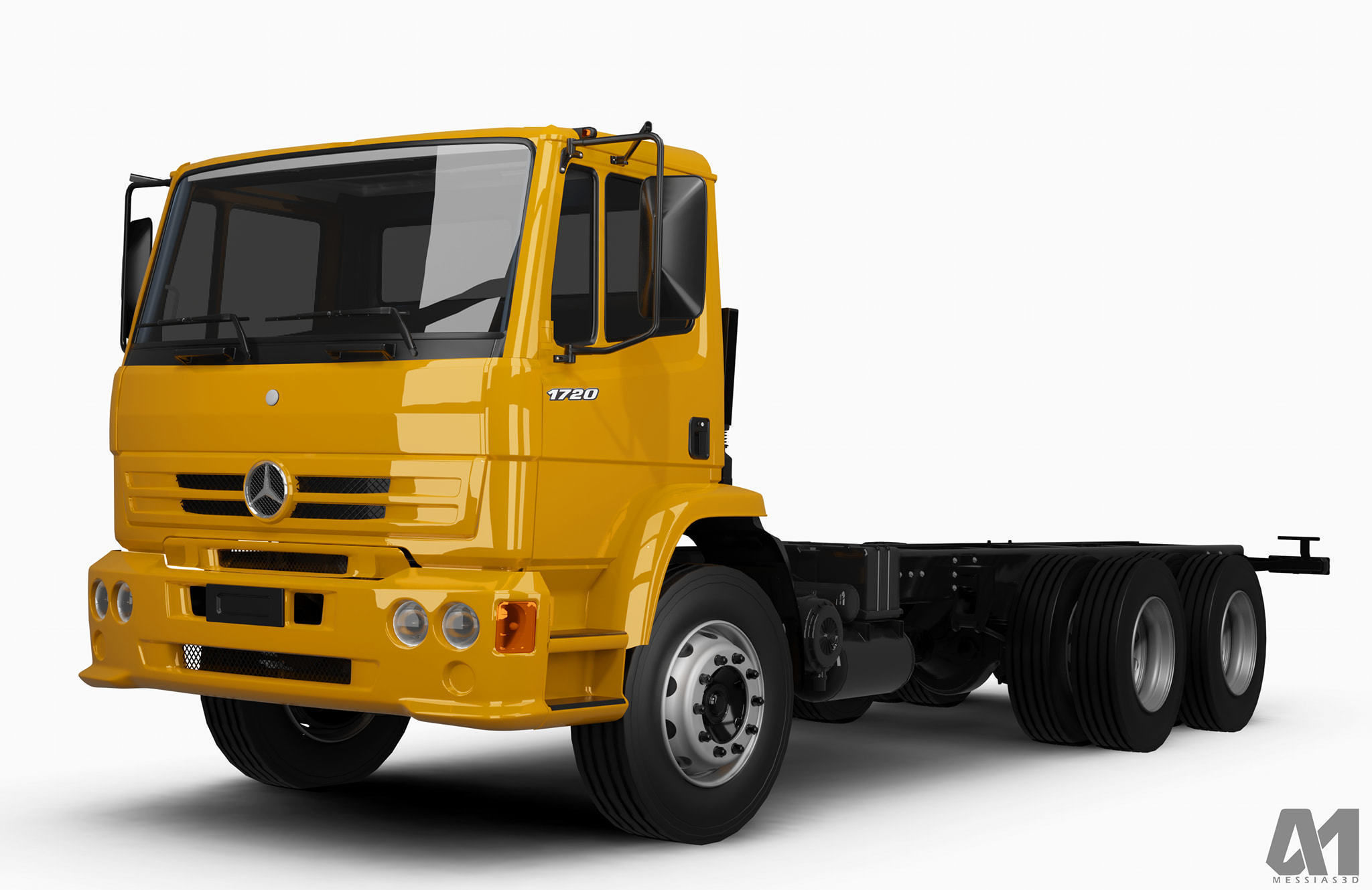 Pack 50 complete trucks Low-poly 3D model_8