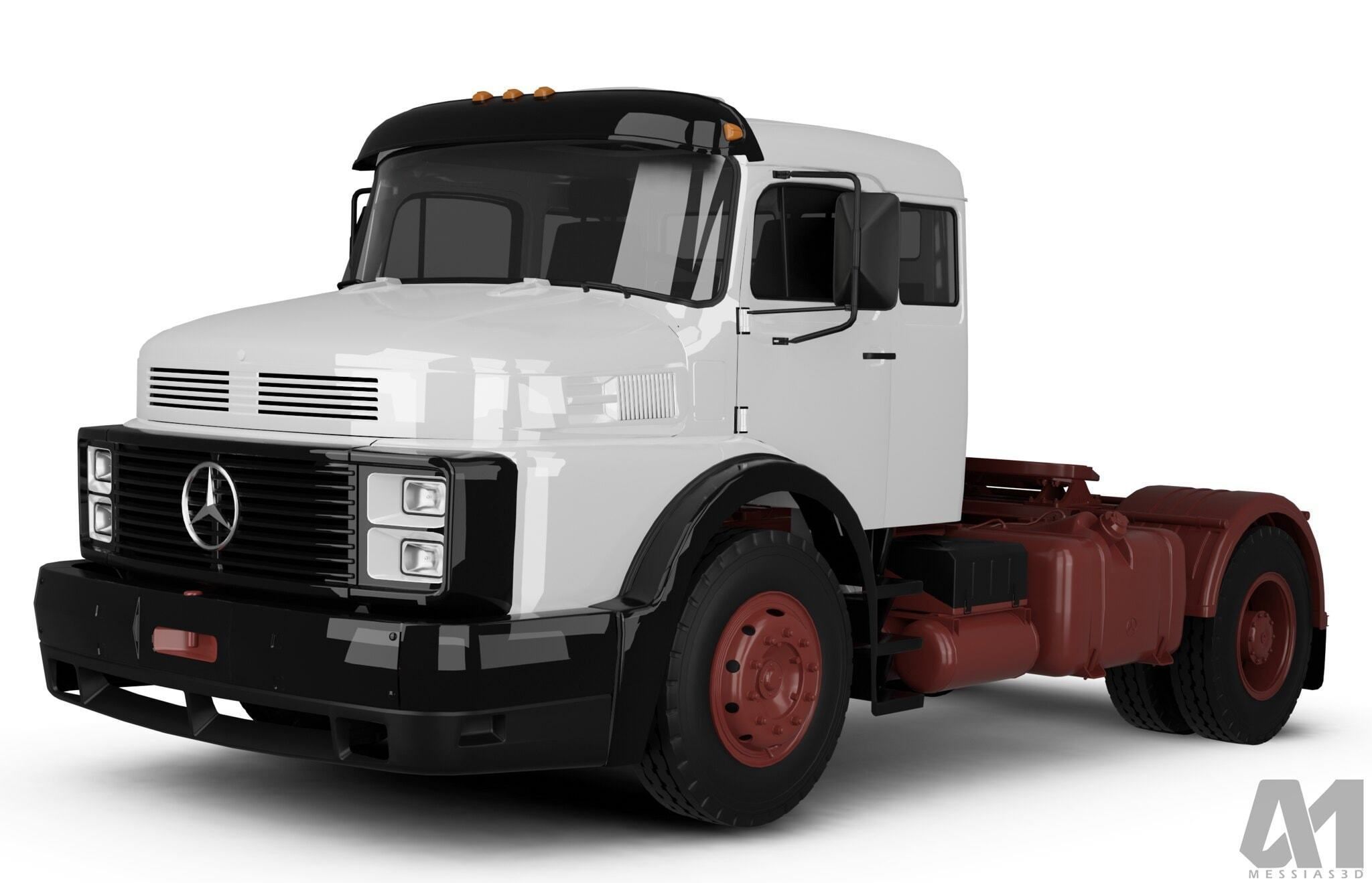 Pack 50 complete trucks Low-poly 3D model_27