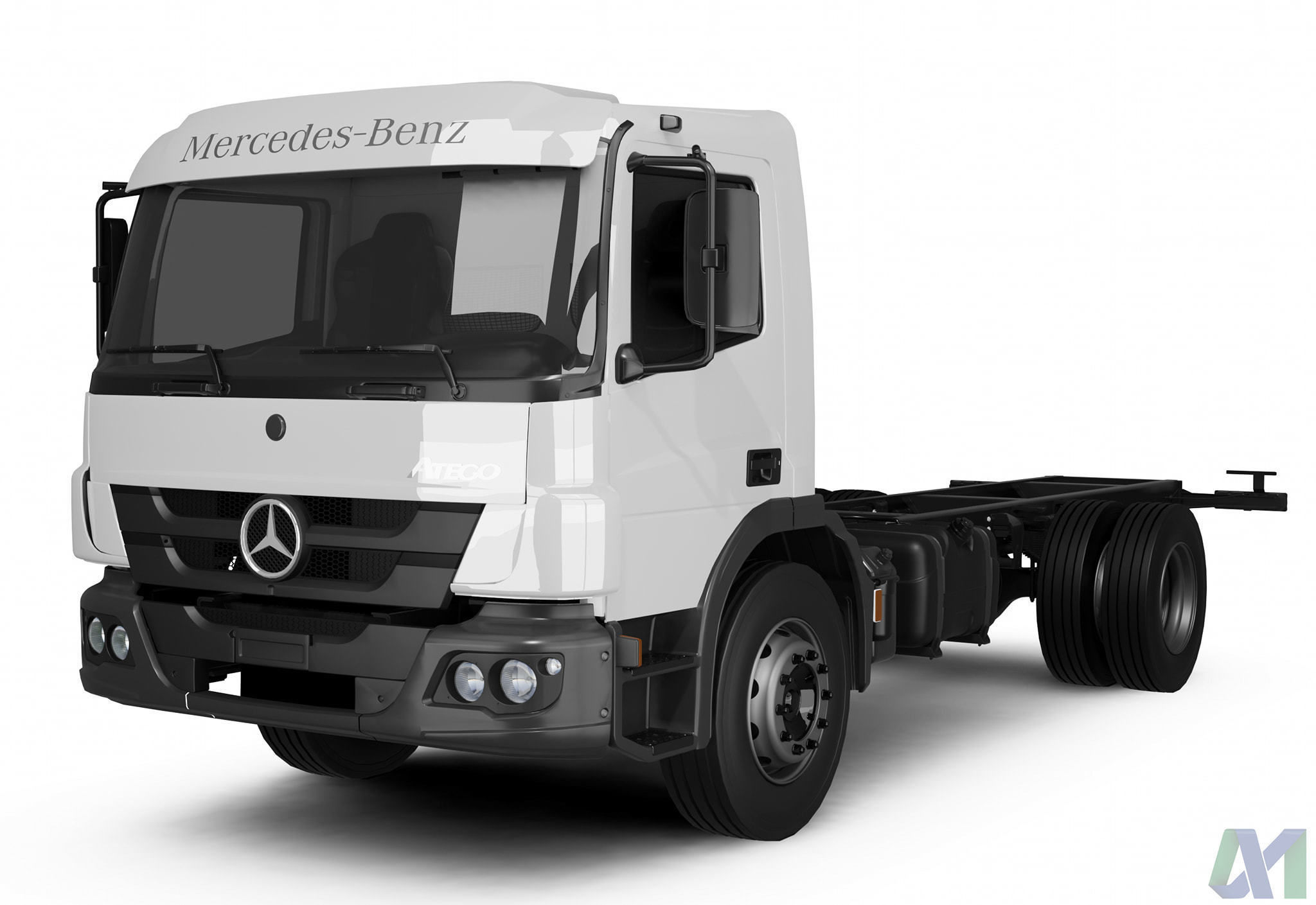 Pack 50 complete trucks Low-poly 3D model_10