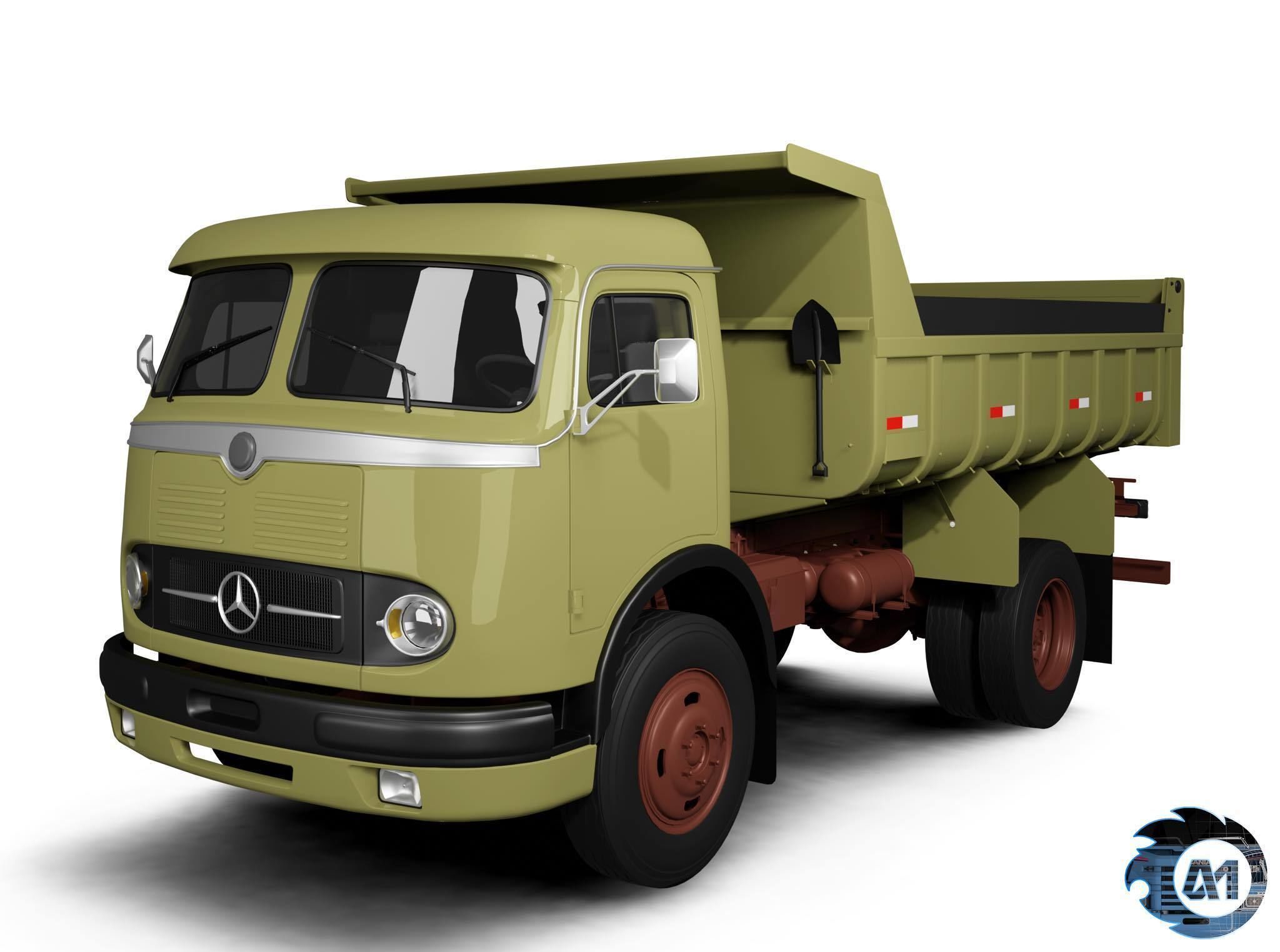 Pack 50 complete trucks Low-poly 3D model_53
