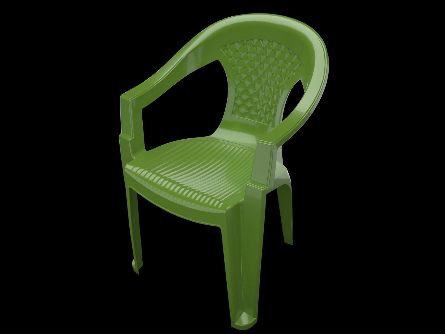 plastic chair 3D model_3