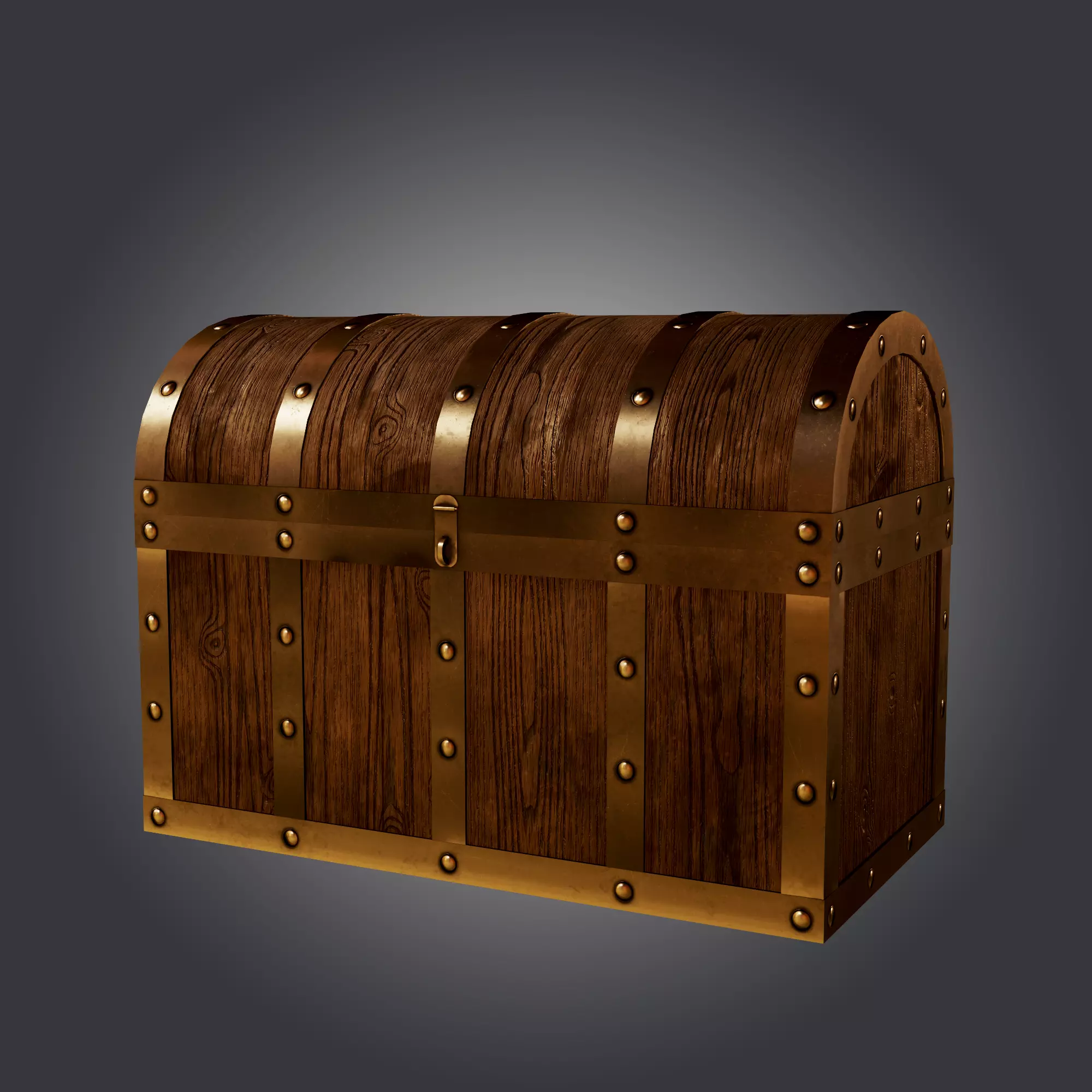 Trunk wooden chest Low-poly 3D model