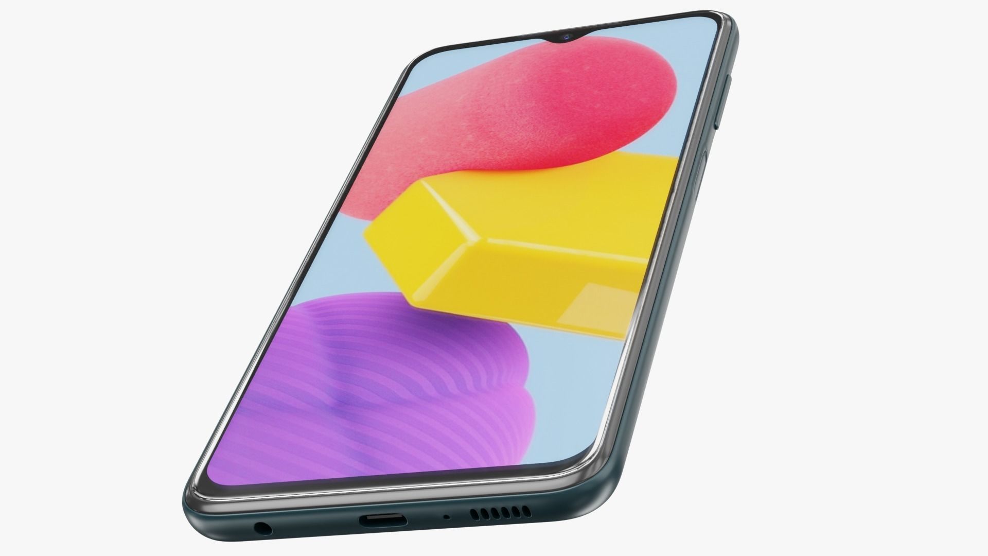 Samsung Galaxy M13 Deep Green Low-poly 3D model_13