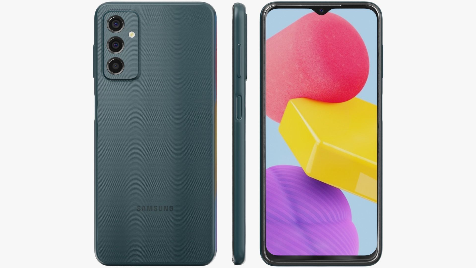 Samsung Galaxy M13 Deep Green Low-poly 3D model_5