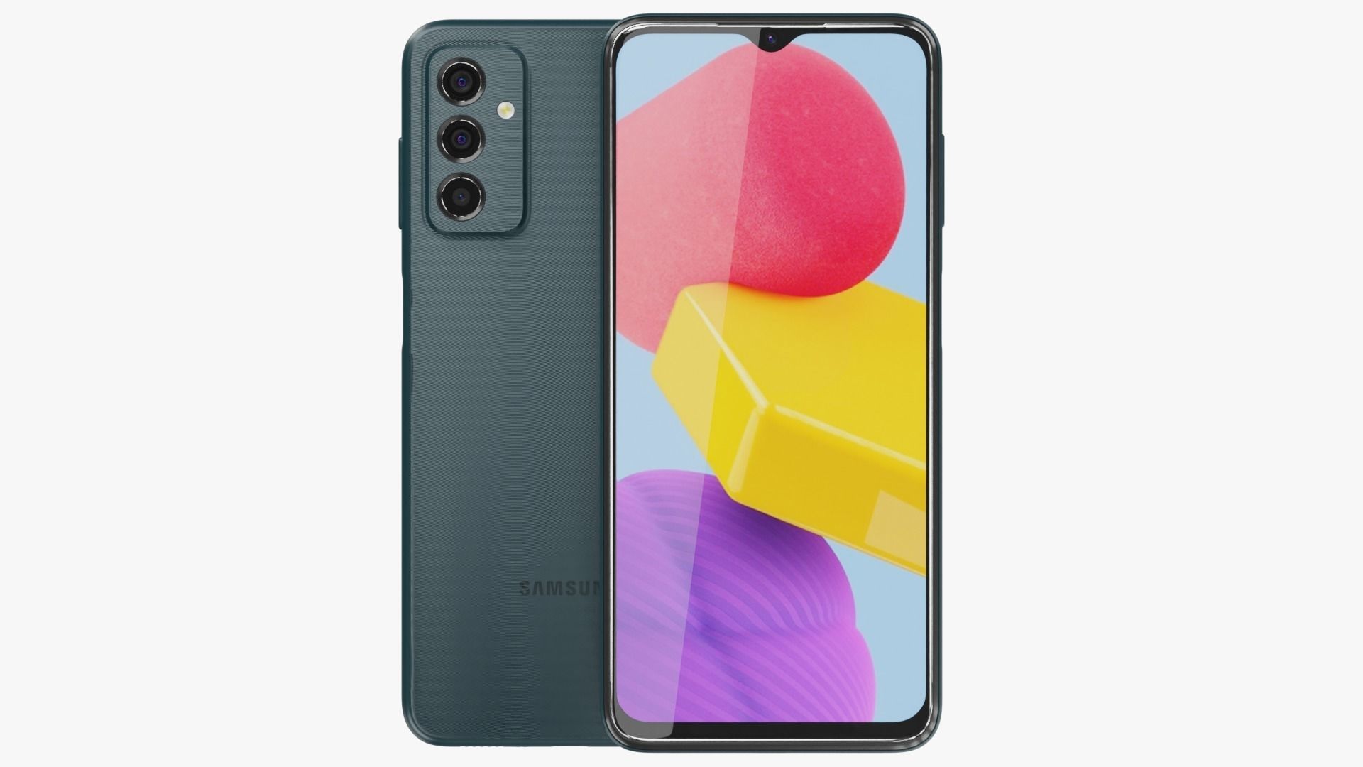 Samsung Galaxy M13 Deep Green Low-poly 3D model_1