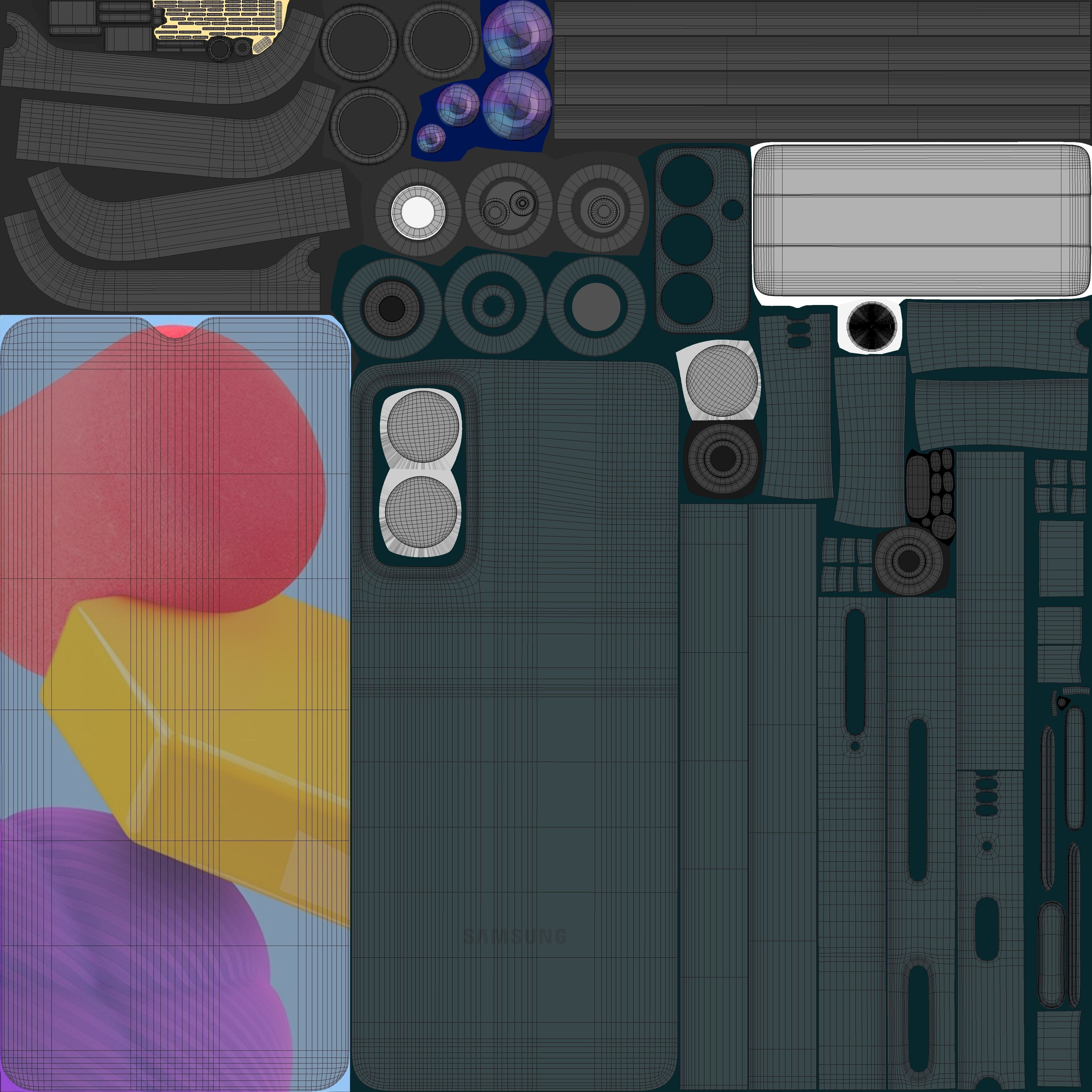 Samsung Galaxy M13 Deep Green Low-poly 3D model_16