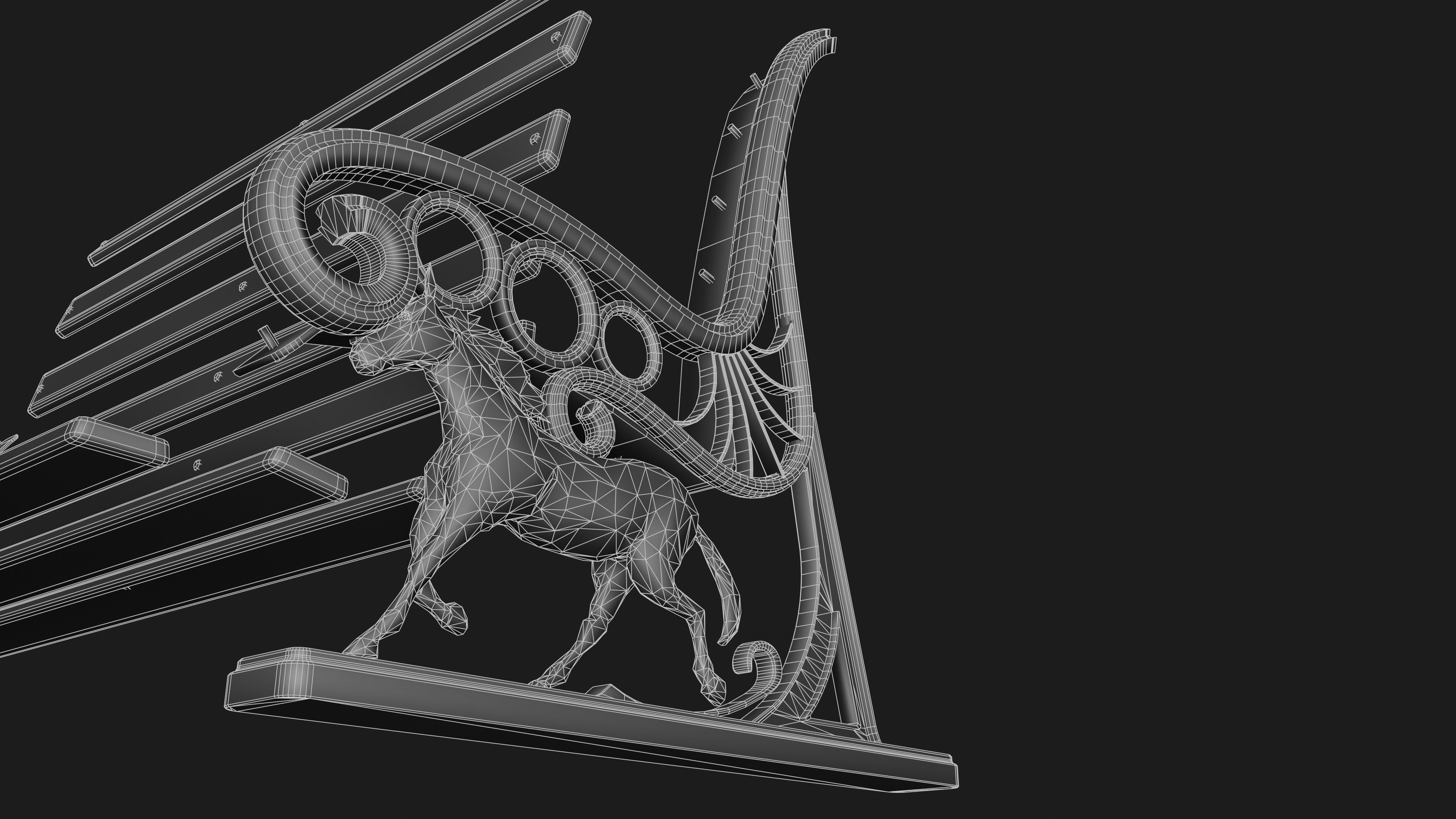 Park Bench Low-poly 3D model_17