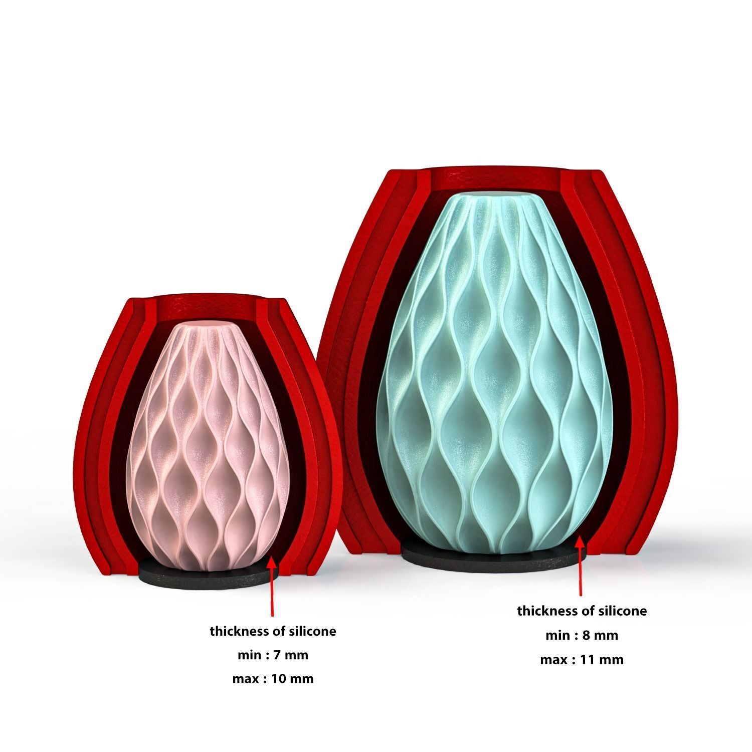 candle with outer supports for making silicone mold 3D print model_1