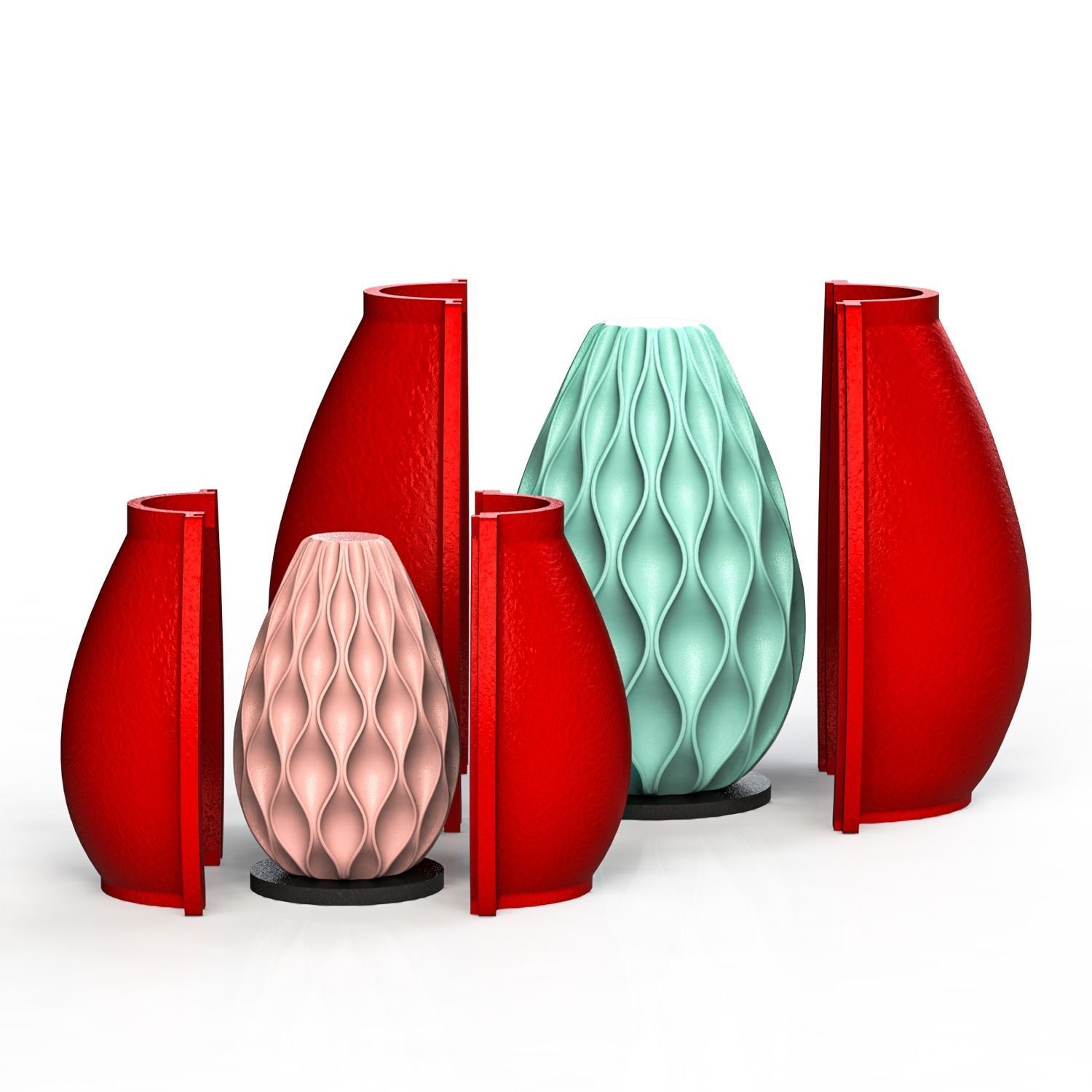 candle with outer supports for making silicone mold 3D print model_4