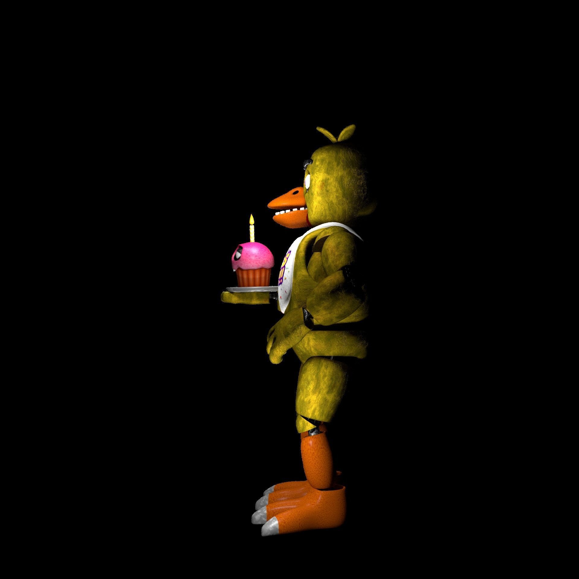 Chica The Chicken - FNAF Low-poly 3D model_1