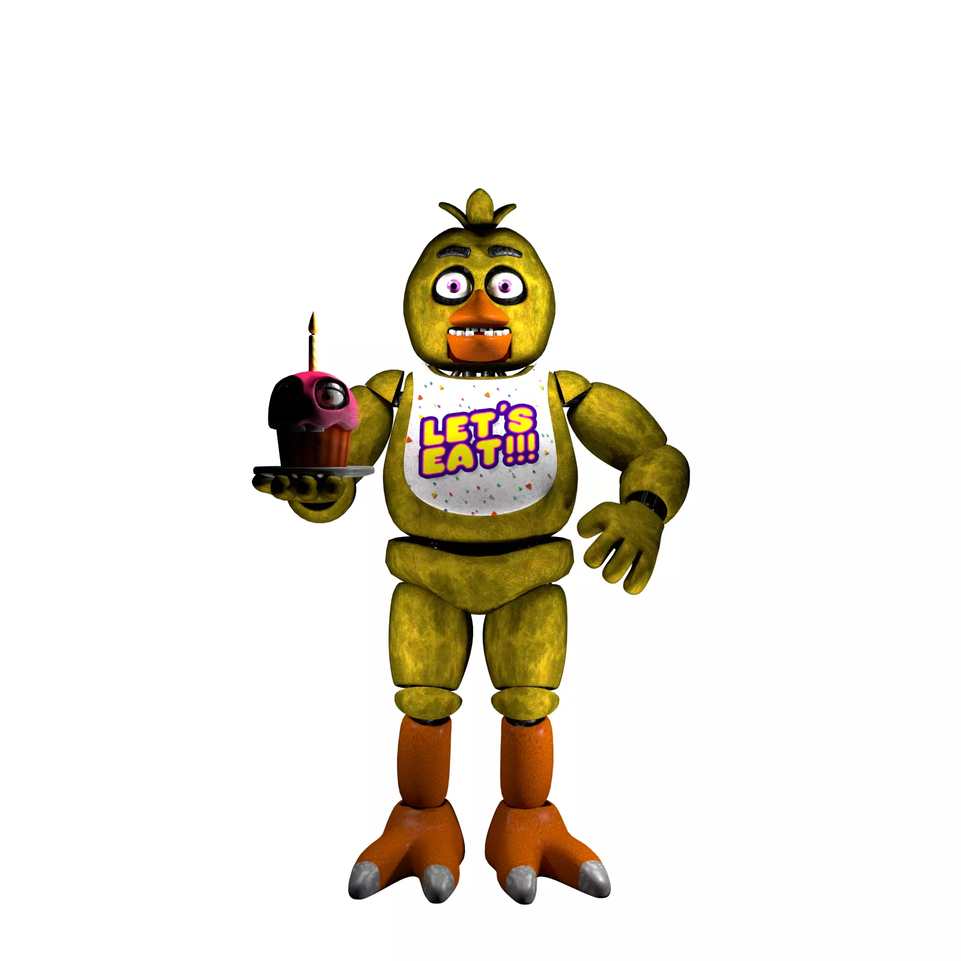 Chica The Chicken - FNAF Low-poly 3D model_0