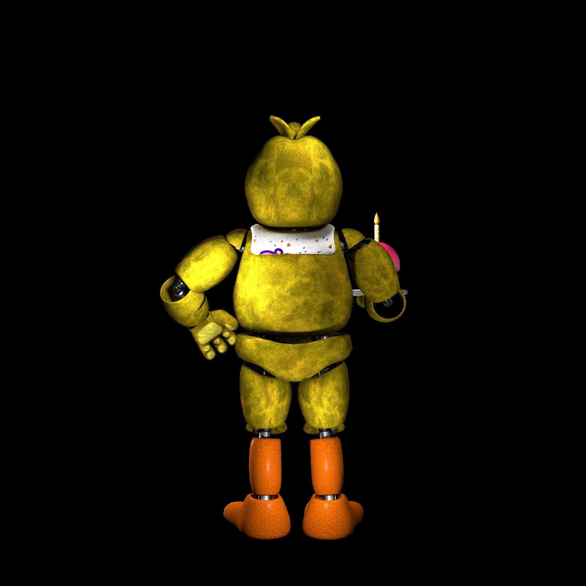 Chica The Chicken - FNAF Low-poly 3D model_2
