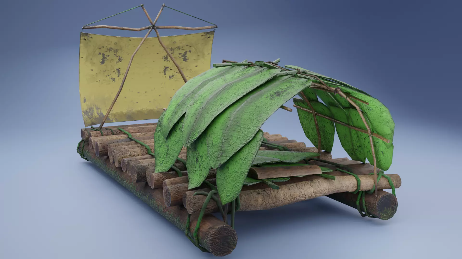 Survival Ship Low-poly 3D model_0