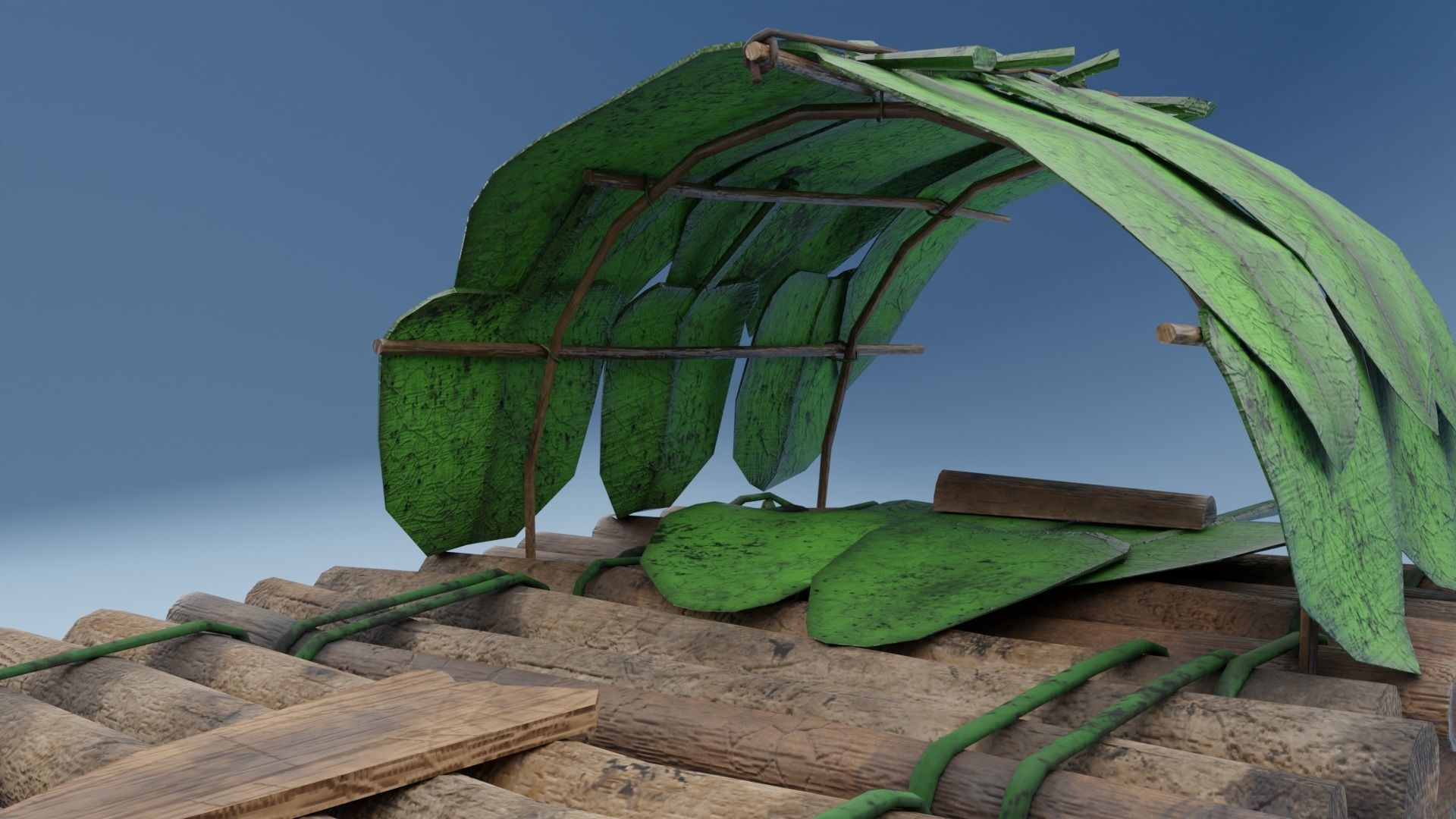 Survival Ship Low-poly 3D model_11