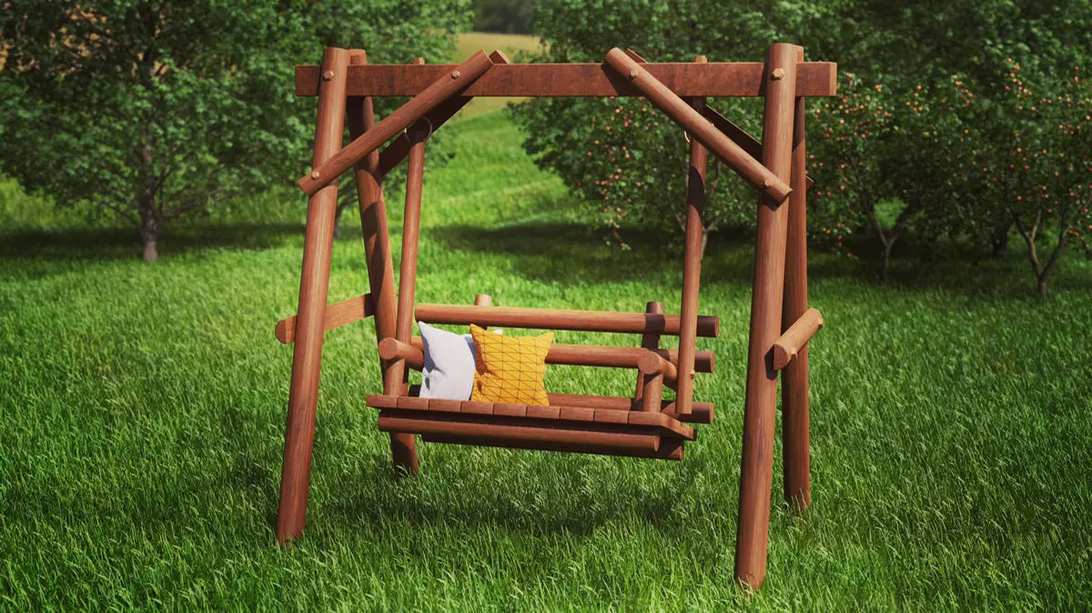 wooden swing 3D model