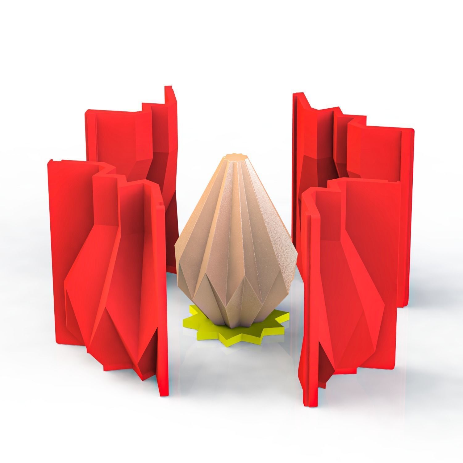 candle with outer supports for making silicone mold 3D print model_5