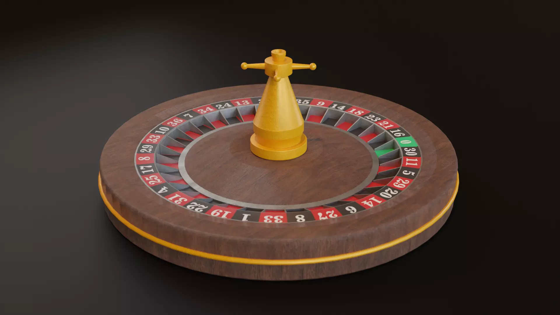 Roulette wheel Low-poly 3D model_0