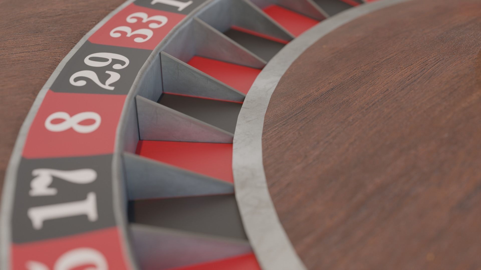 Roulette wheel Low-poly 3D model_5