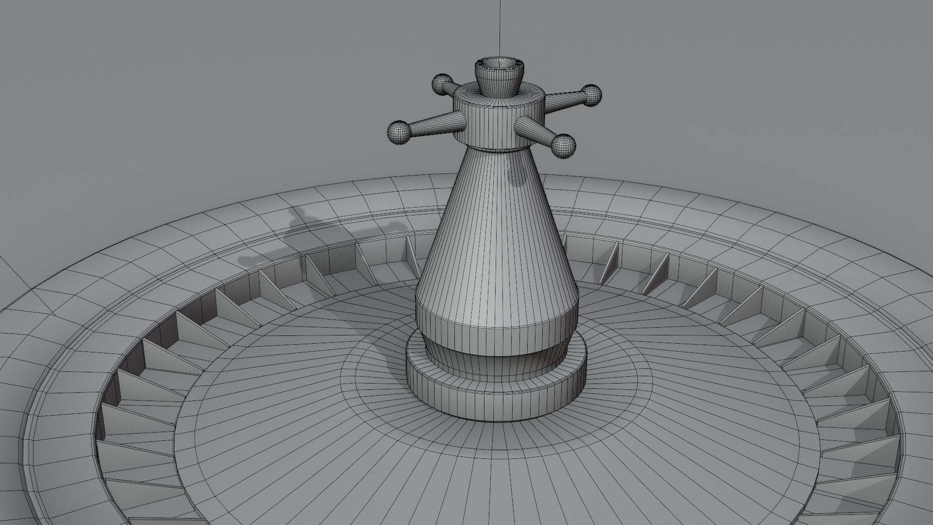 Roulette wheel Low-poly 3D model_3