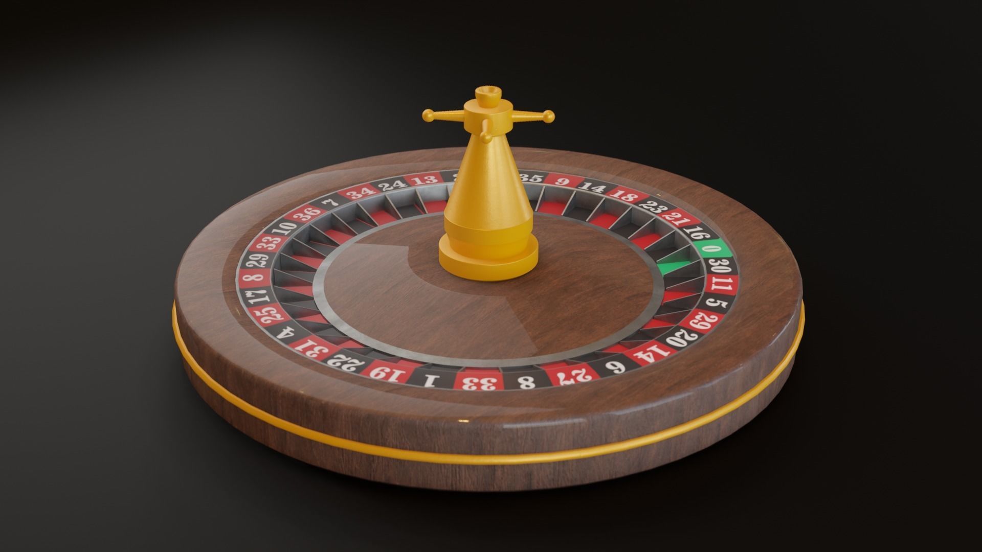 Roulette wheel Low-poly 3D model_4