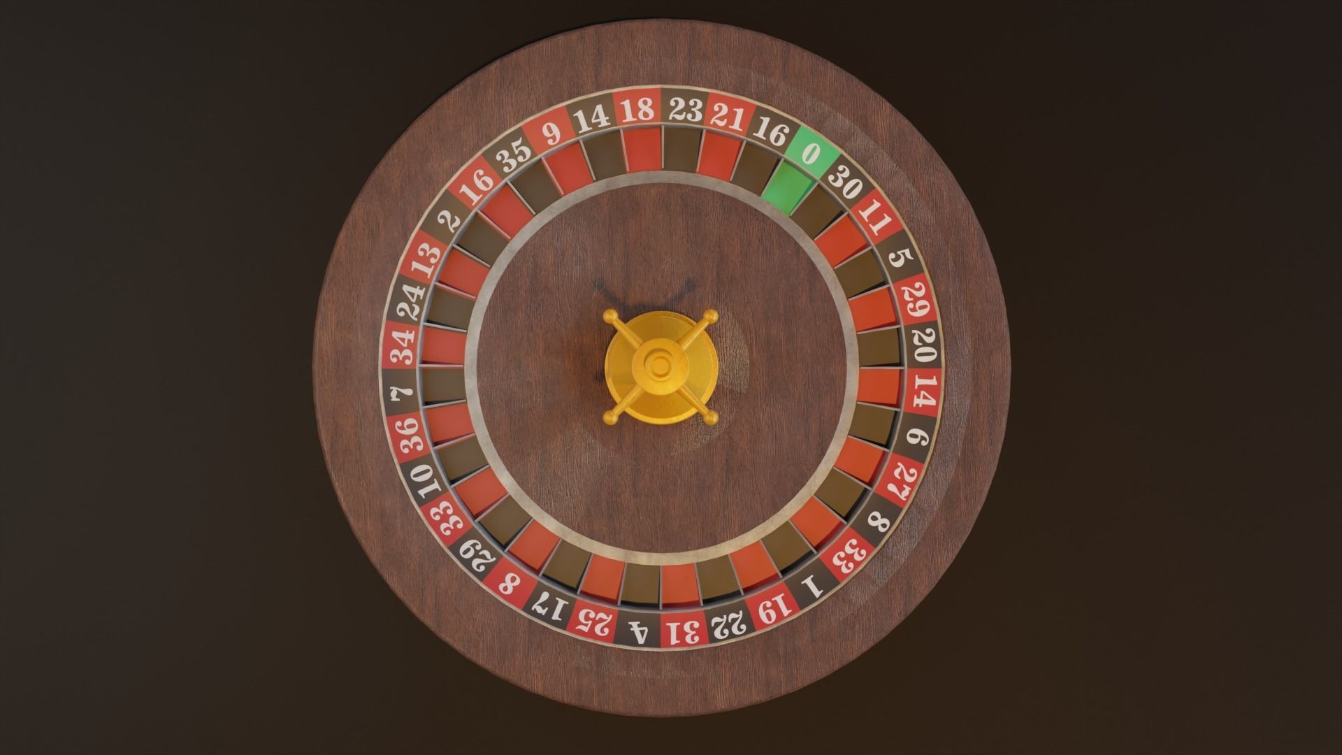Roulette wheel Low-poly 3D model_7