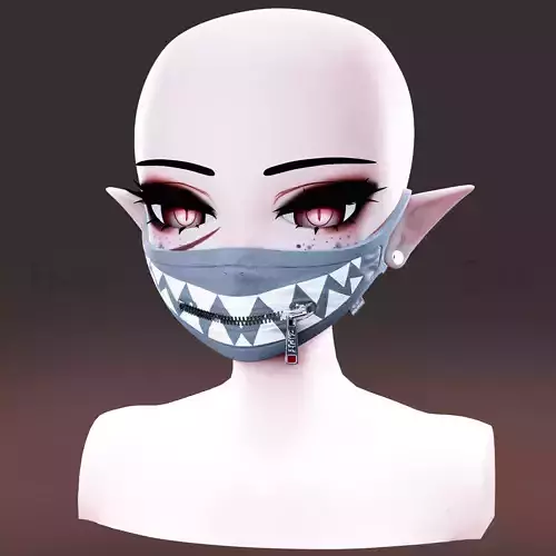 Zipper Mask Low-poly 3D model