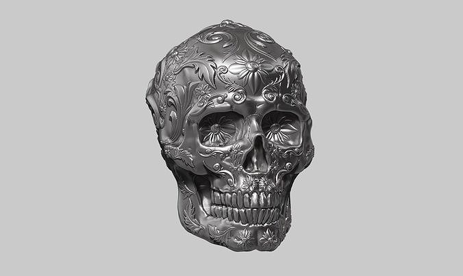 skull ornament 10 3d print model  3D print model