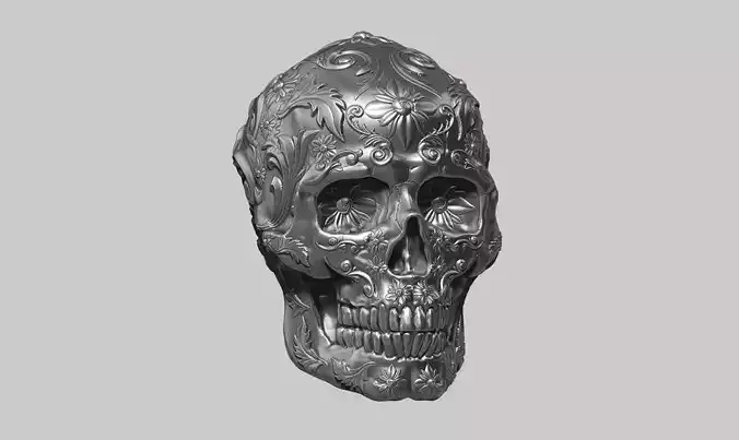 skull ornament 10 3d print model  3D print model