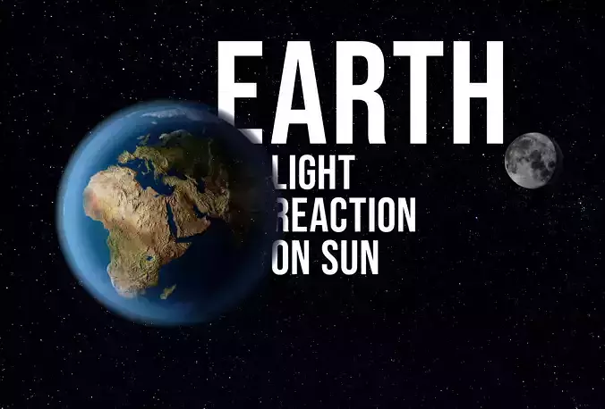 Earth Day and Night texture reacting on Sun rotation and Moon Free 3D model