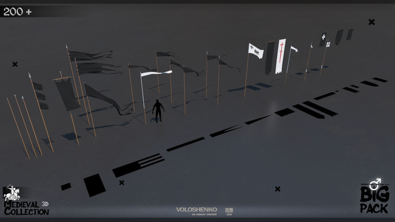 Medieval Collection 3D Model set of wooden furniture 3D model_4