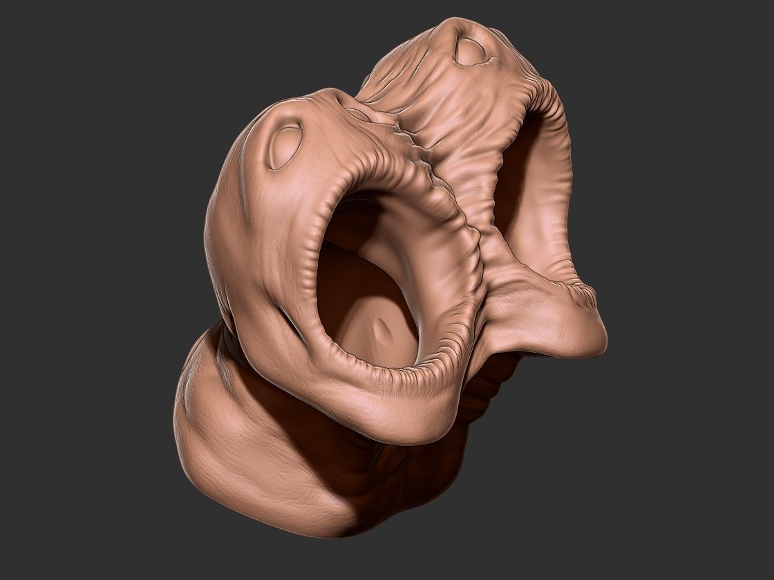 horror pot 2 heads for 3d printer-high poly model 3D print model_7