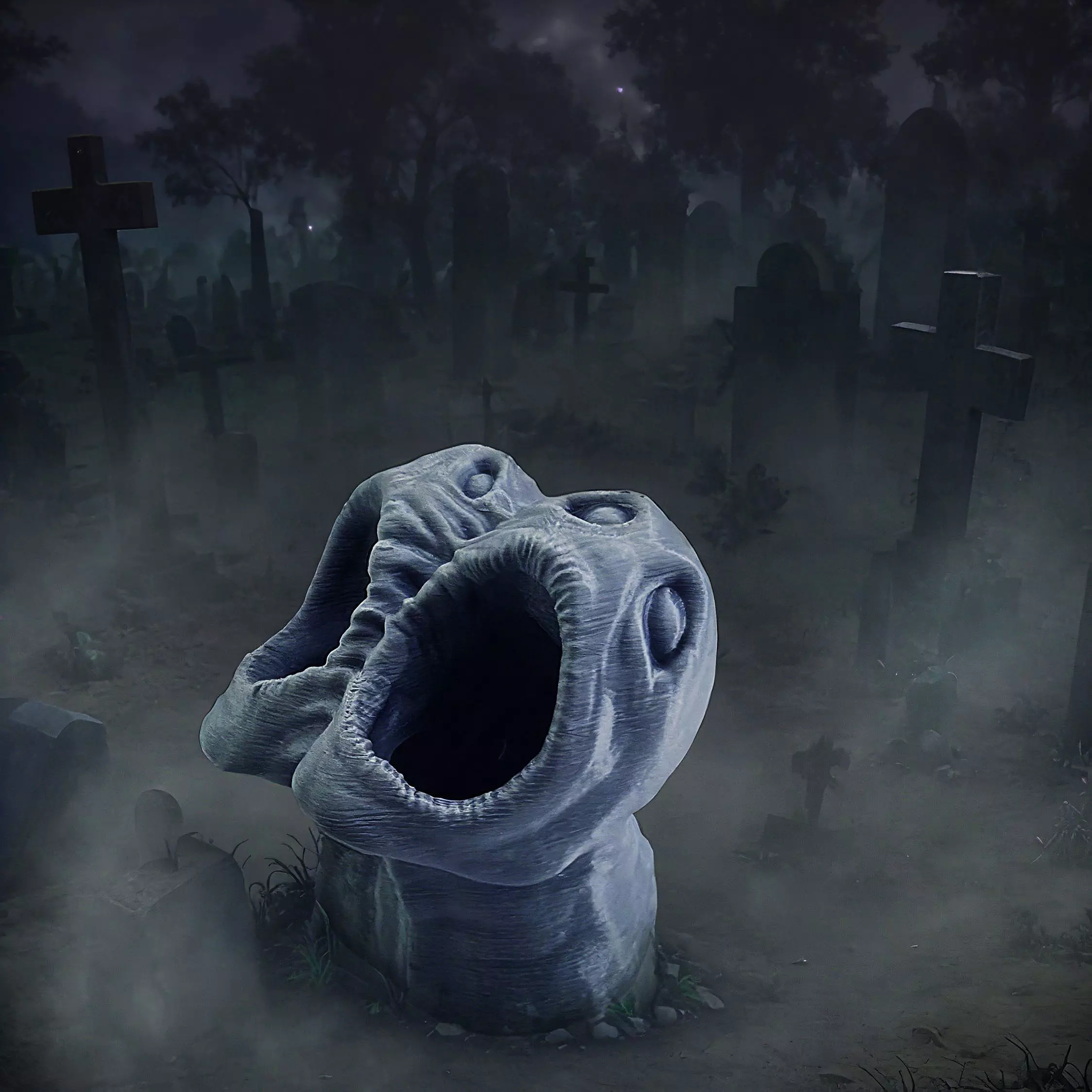 horror pot 2 heads for 3d printer-high poly model 3D print model_0