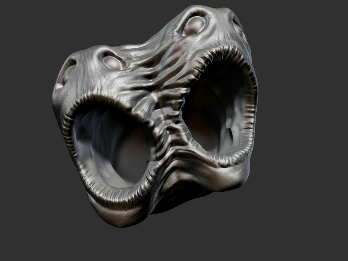 horror pot 2 heads for 3d printer-high poly model 3D print model_17