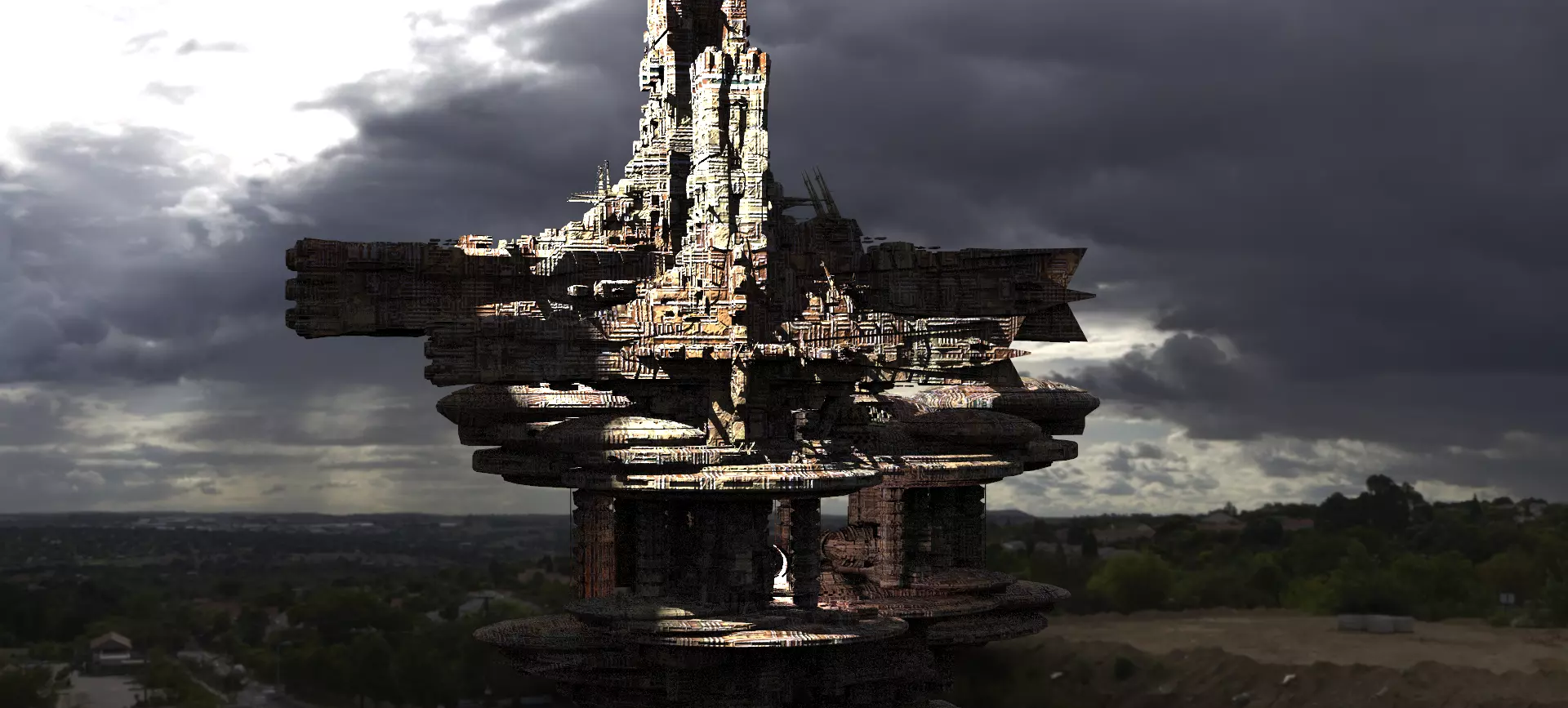 Heavens Cross Holy Flying City 3  3D model_0