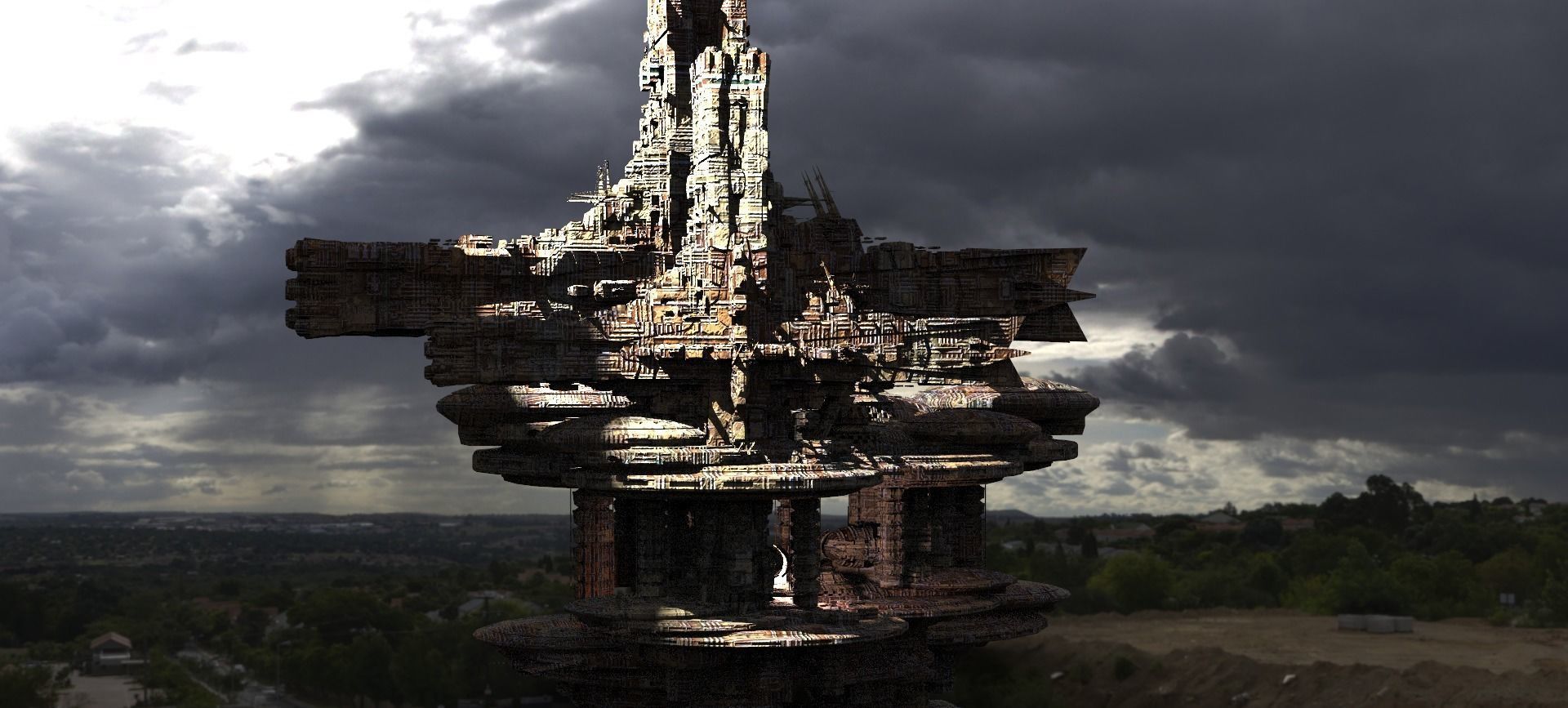 Heavens Cross Holy Flying City 3  3D model_1