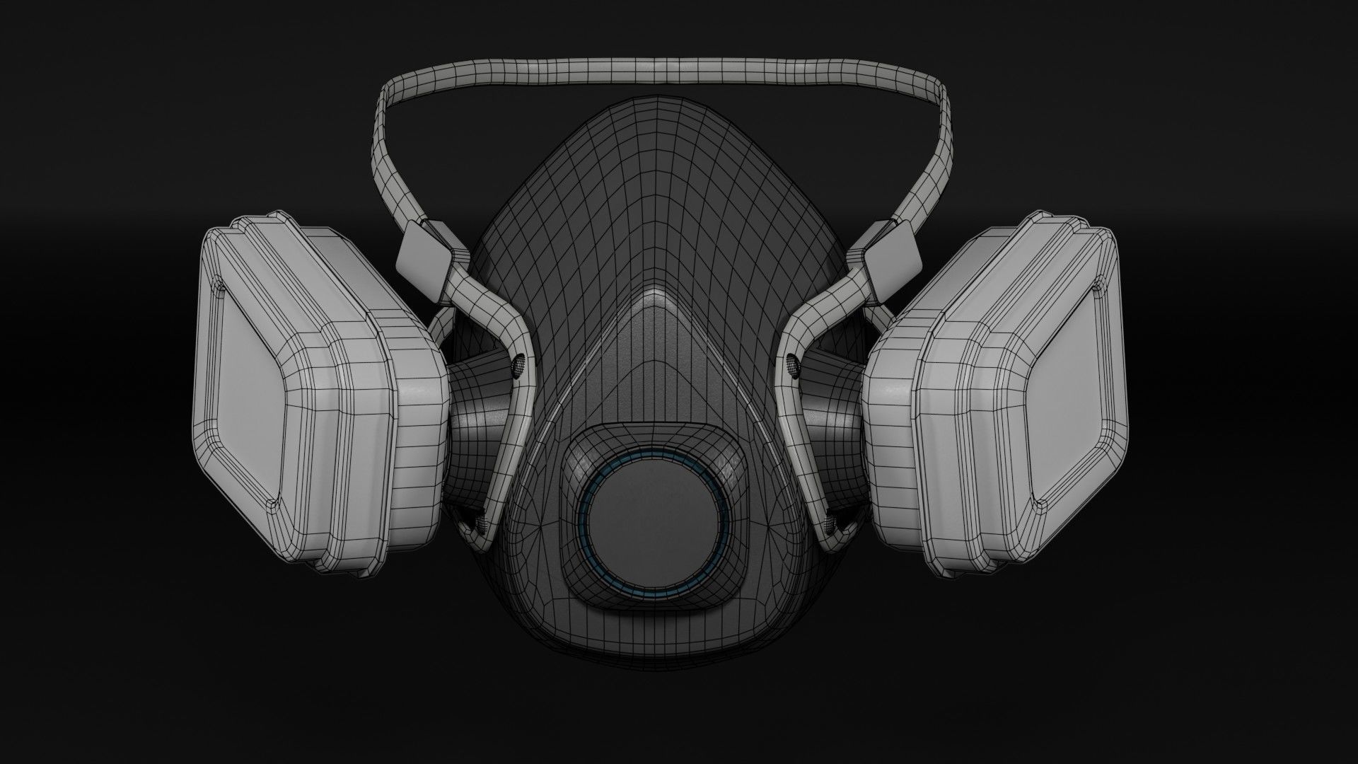 gas mask low-poly Low-poly 3D model_5