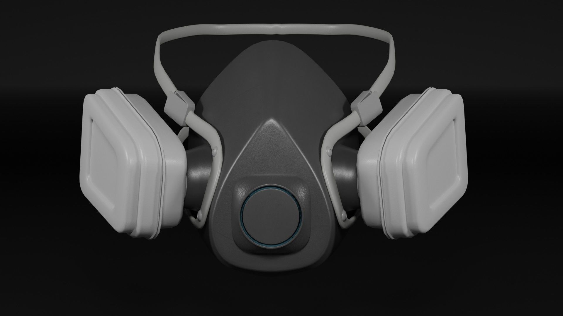 gas mask low-poly Low-poly 3D model_2