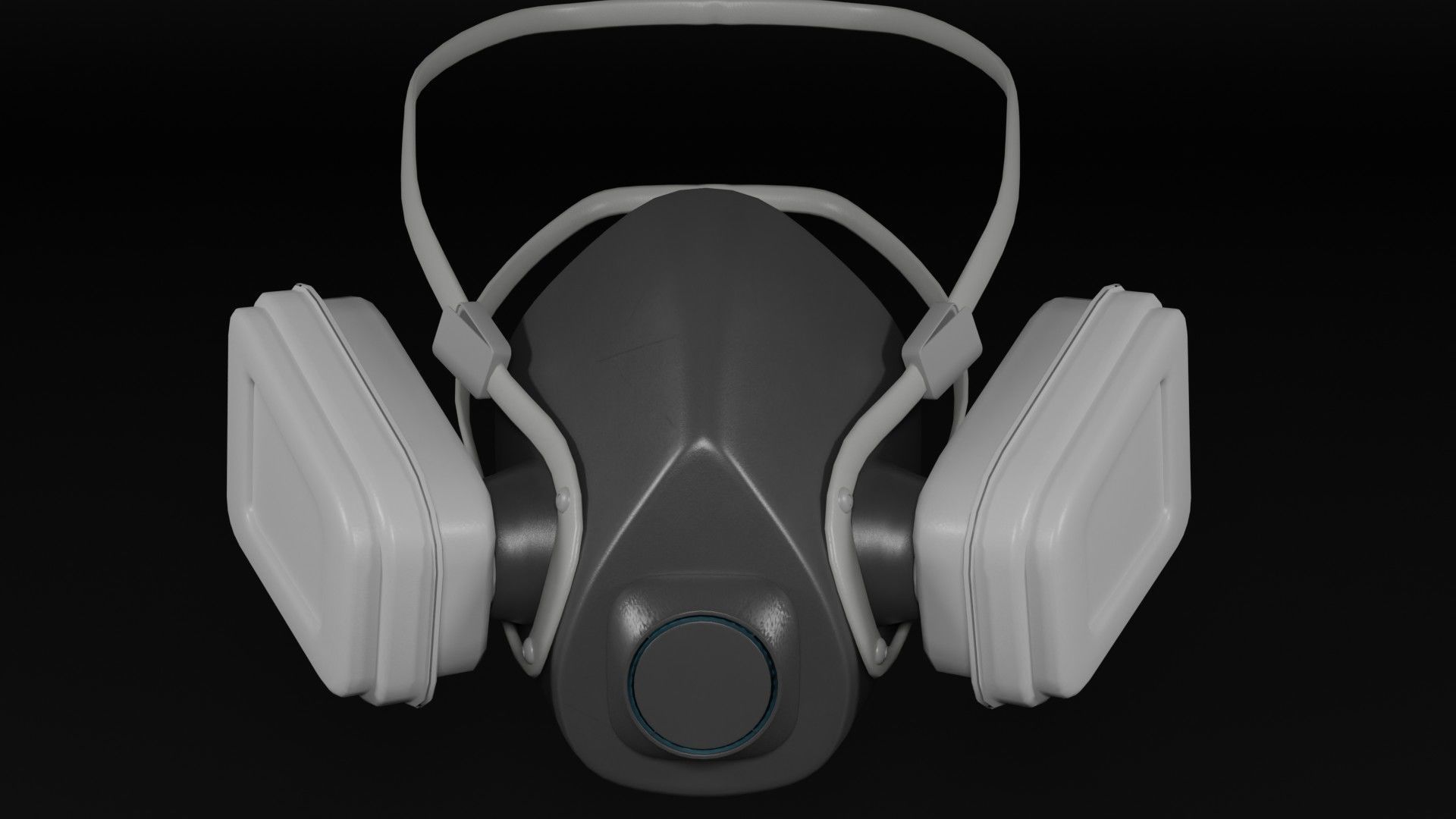 gas mask low-poly Low-poly 3D model_1