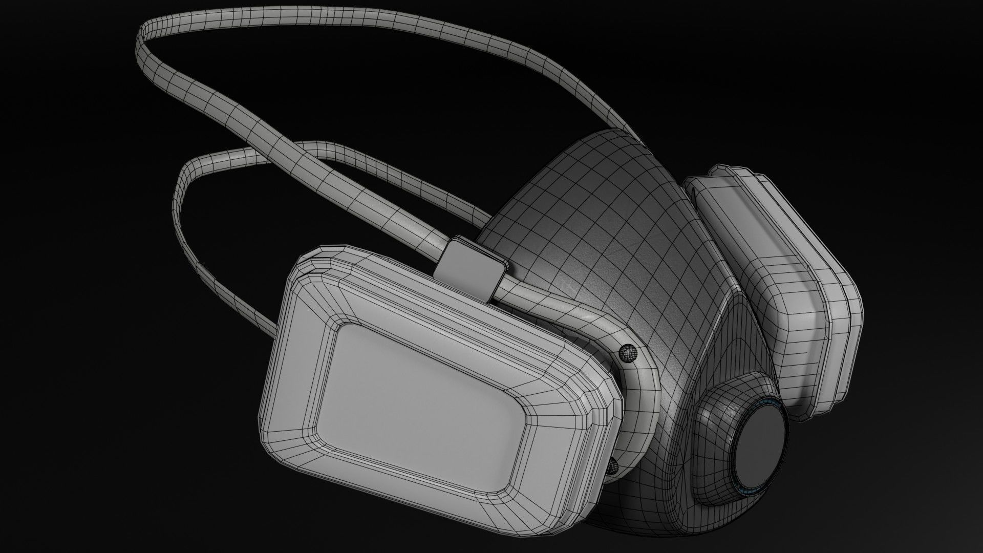 gas mask low-poly Low-poly 3D model_4