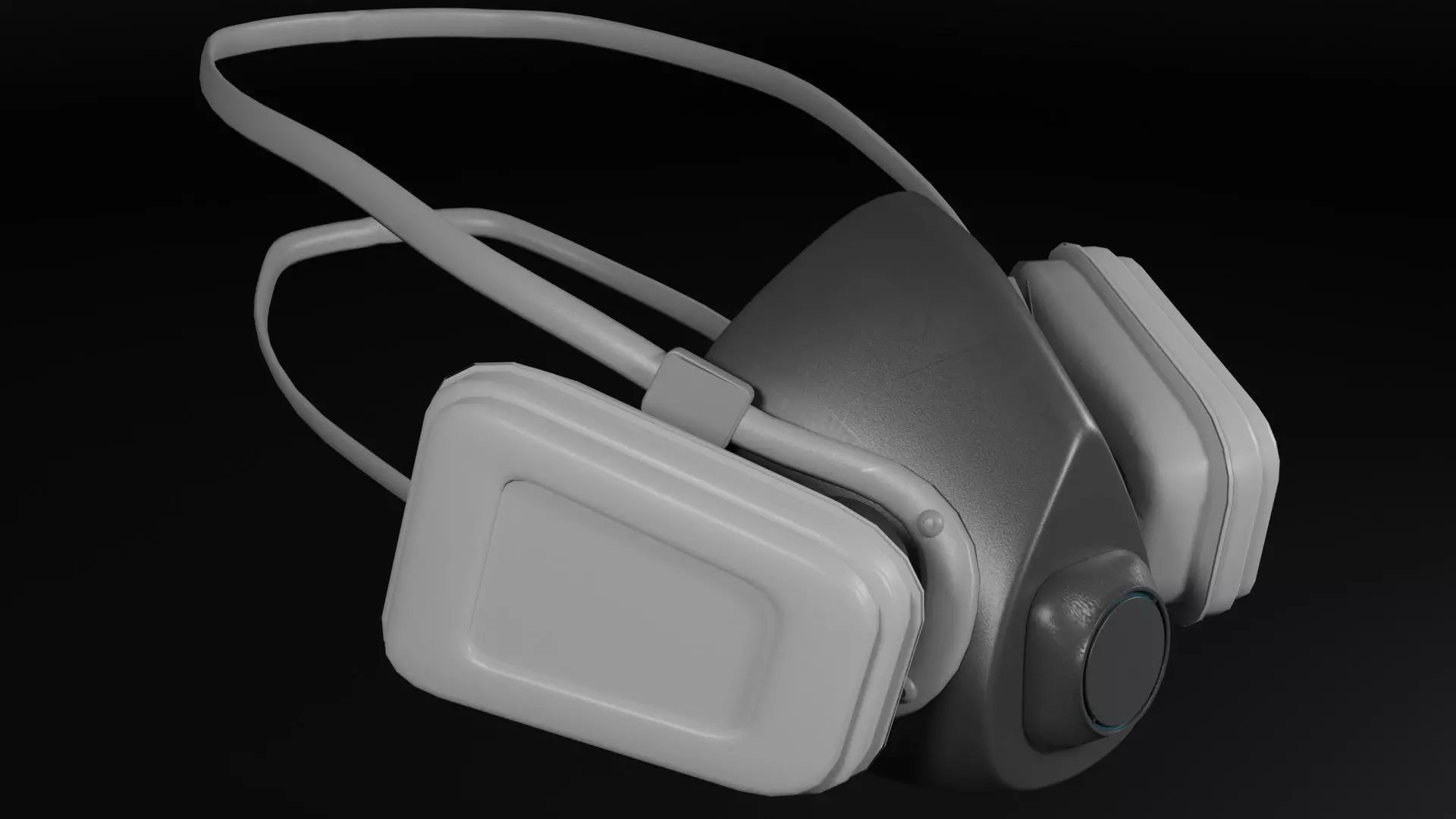 gas mask low-poly Low-poly 3D model_0