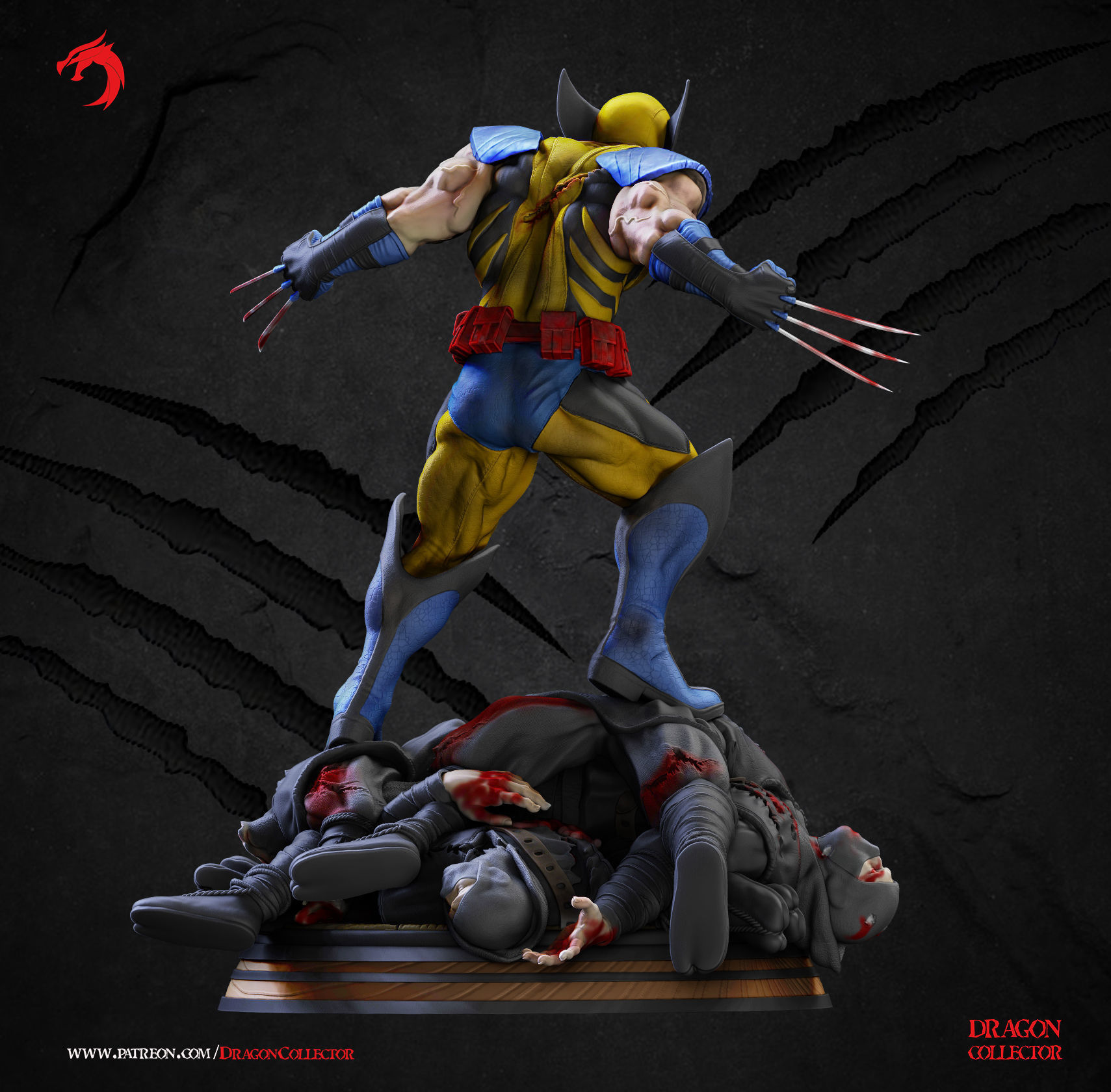 Wolverine Sculpture 3D print model_3
