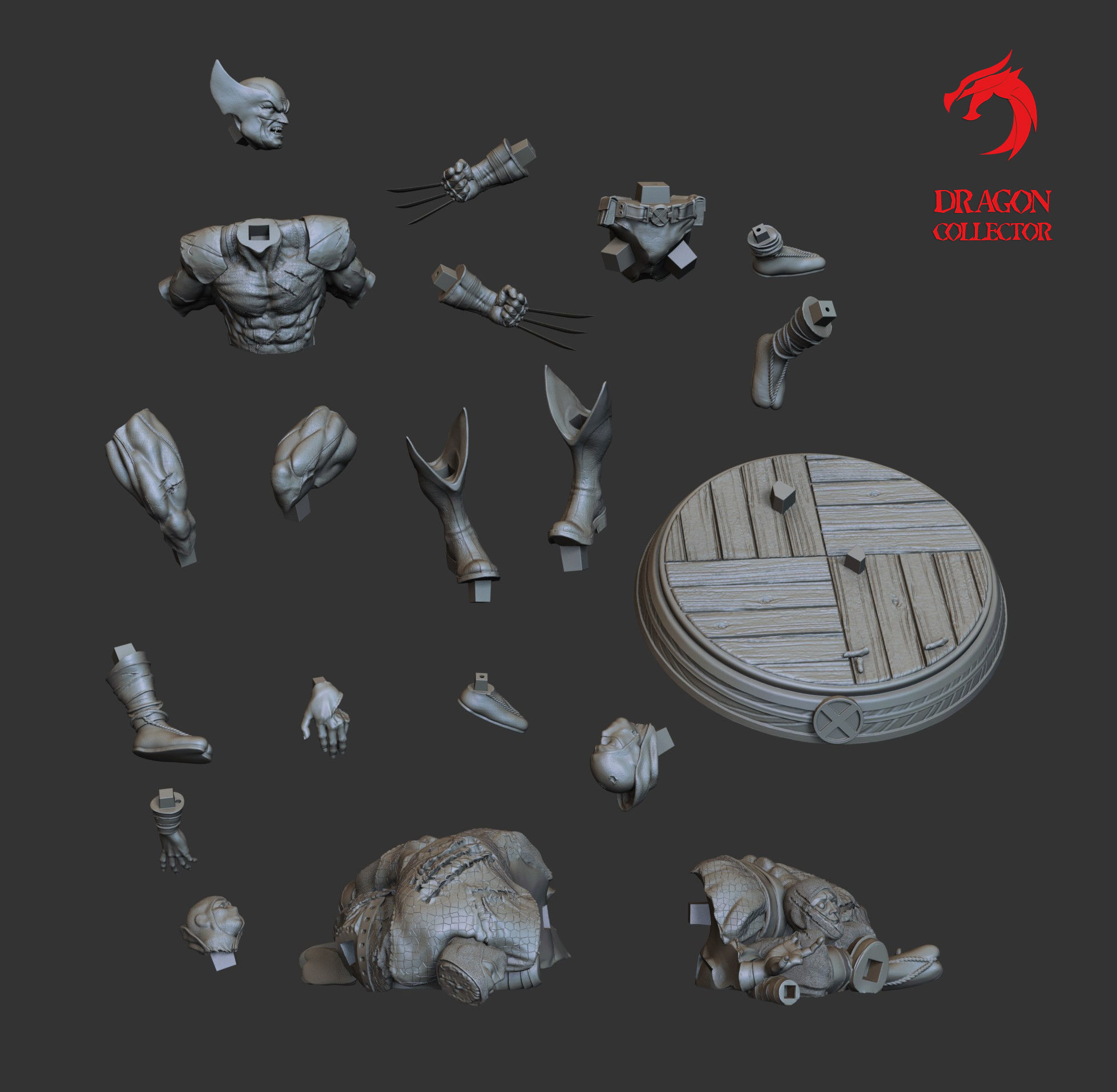 Wolverine Sculpture 3D print model_6