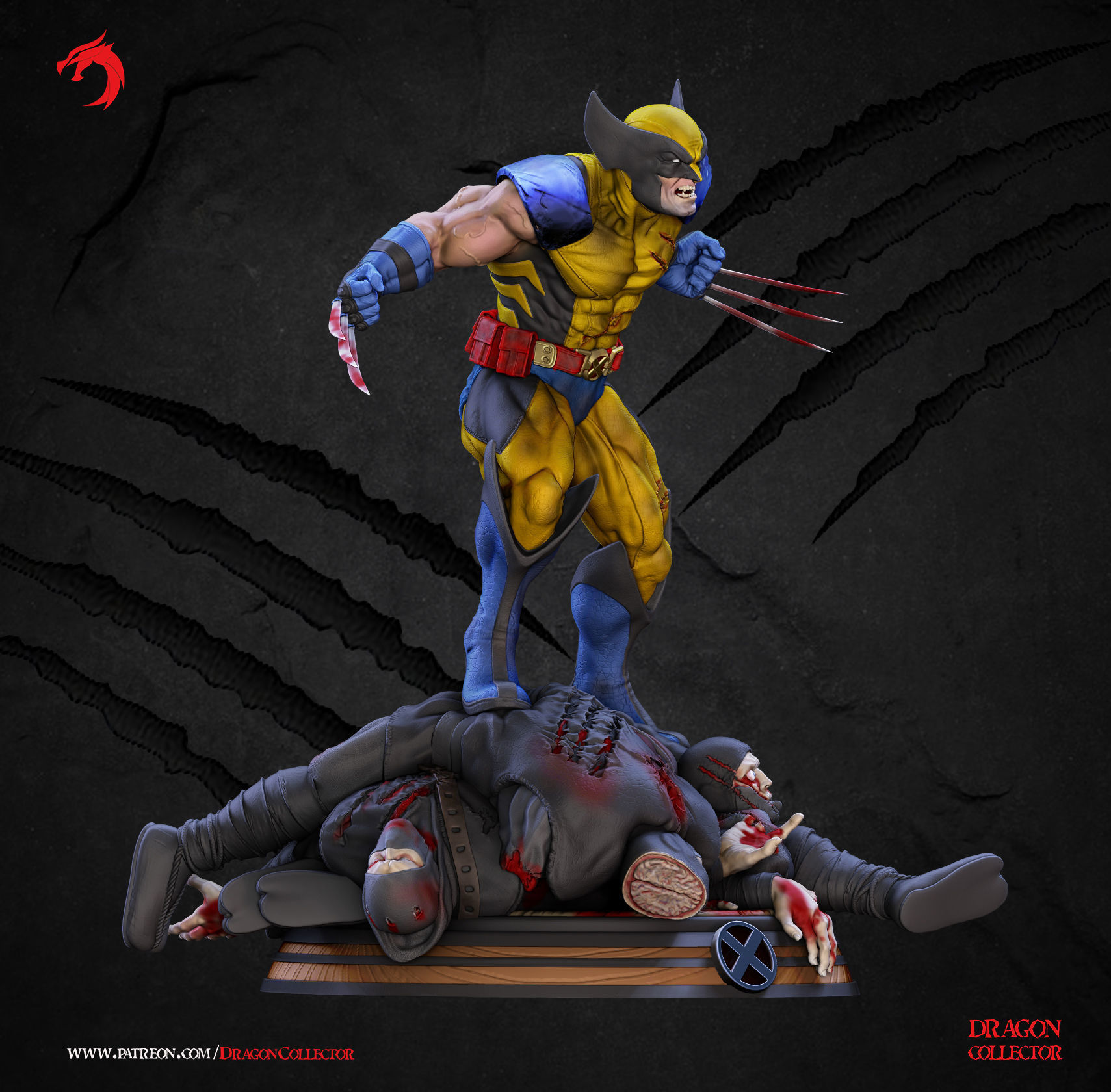 Wolverine Sculpture 3D print model_2