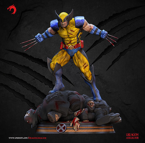 Wolverine Sculpture 3D print model