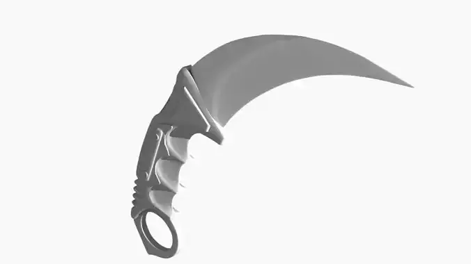 Karambit 3D Model silver sword