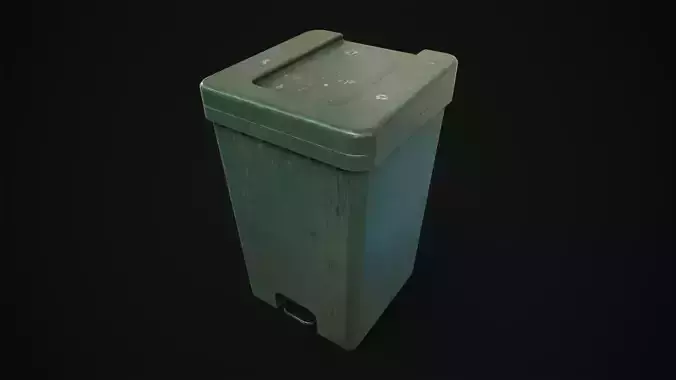 Dirty trash can Free low-poly 3D model