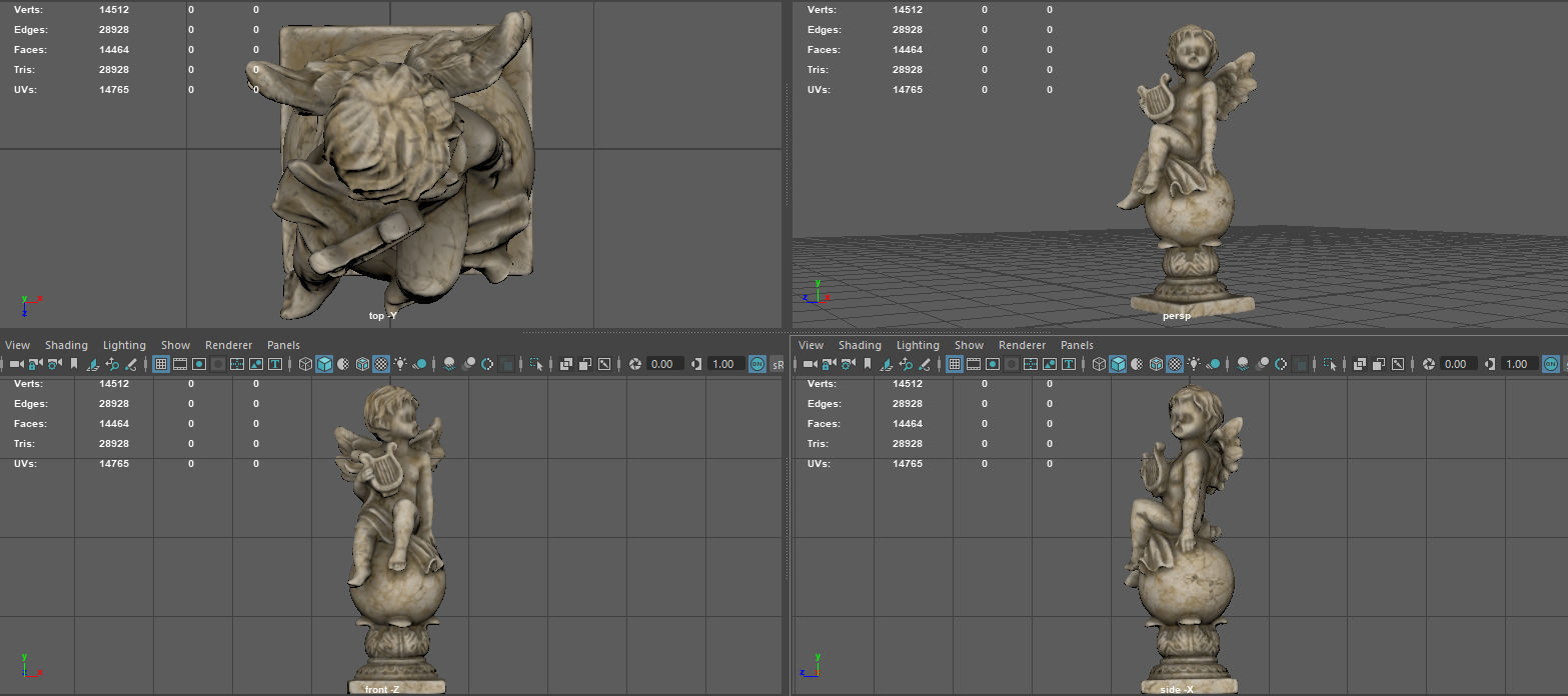ANGEL WITH HARP Low-poly 3D model_17